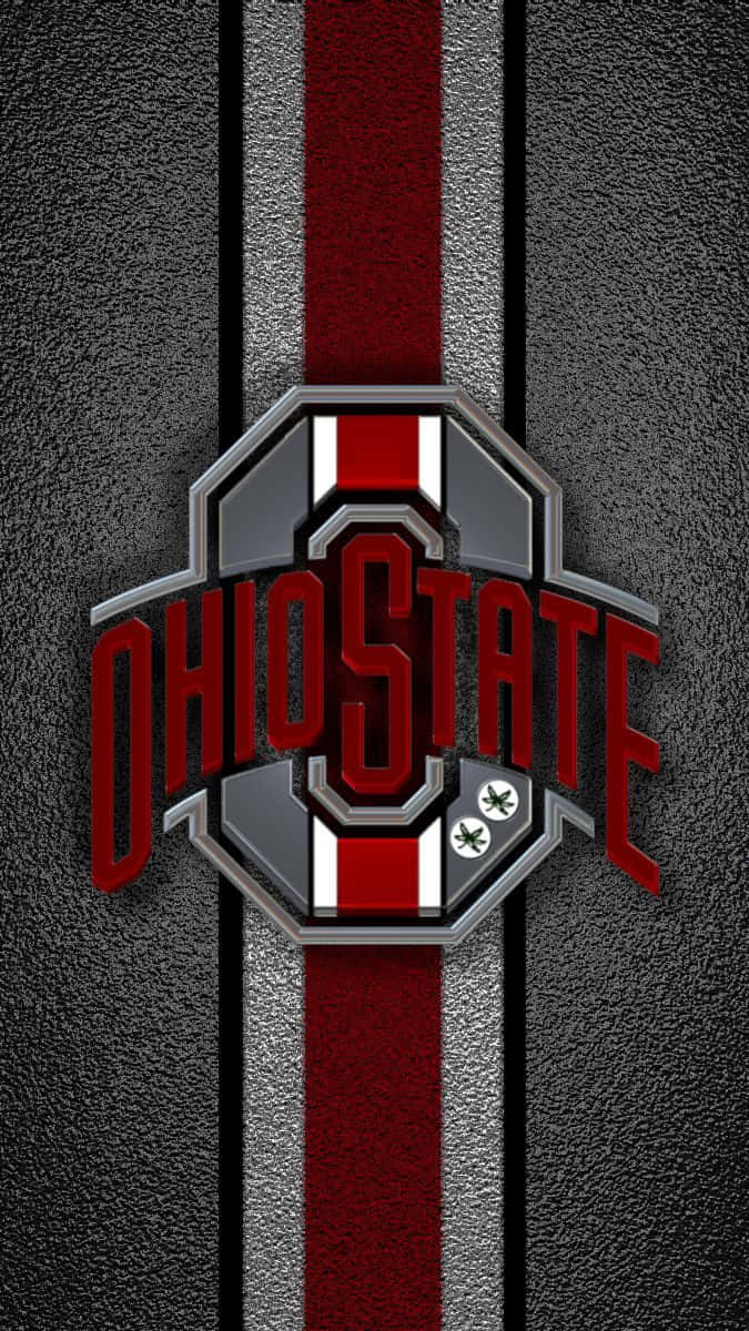 Ohio State, red and gray, metallic sheen, SD Phone Wallpaper