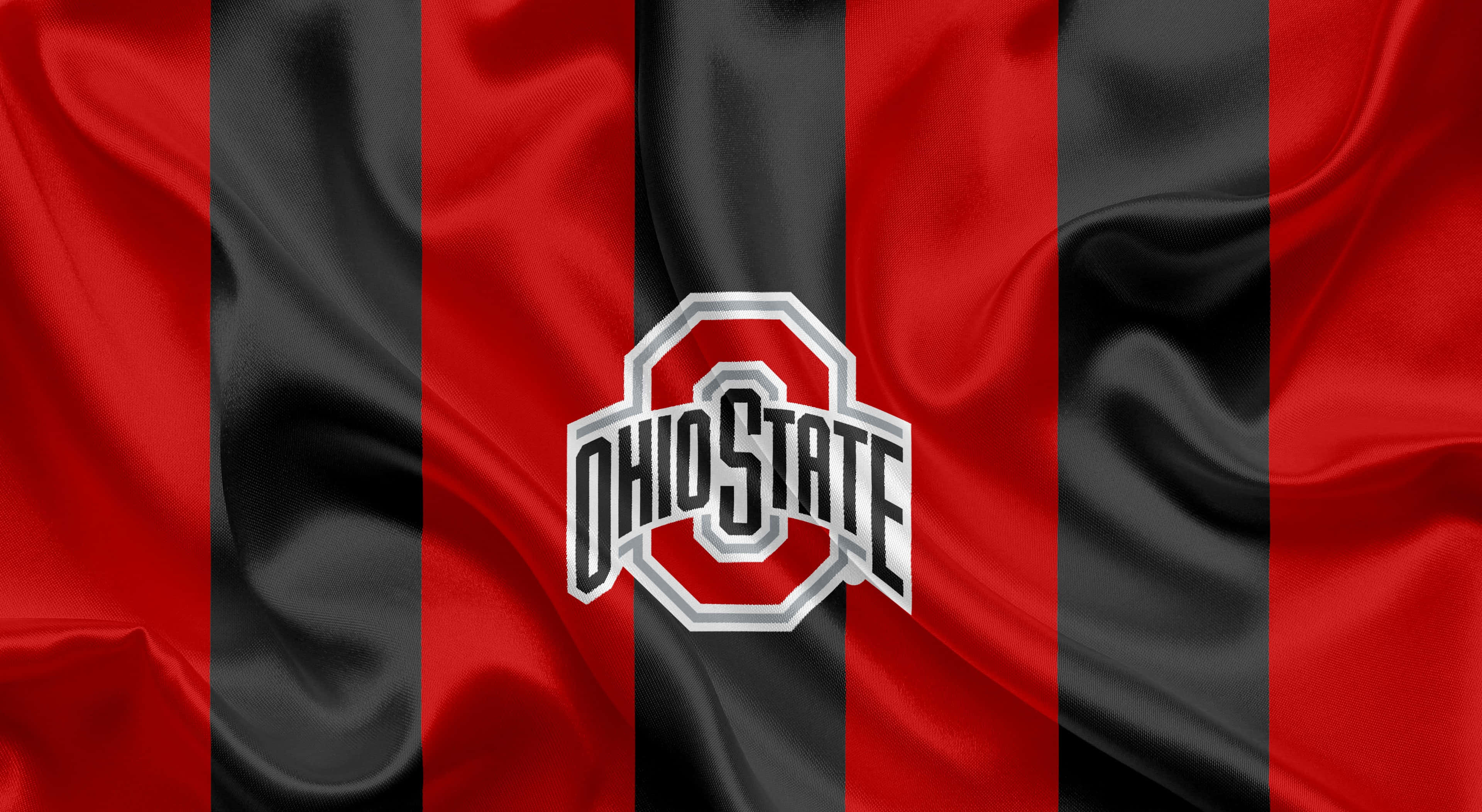 Ohio State University, red and black, glossy satin texture, 4K Desktop Wallpaper