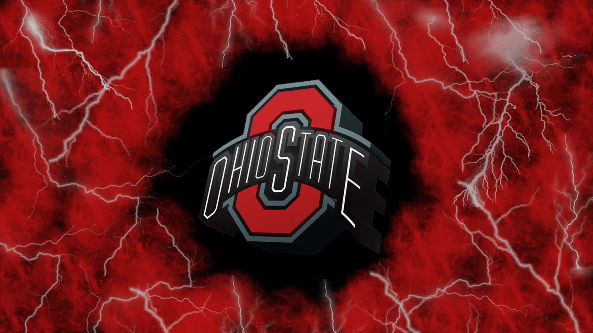 Ohio State University, Ohio State logo, stormy red background, Full HD Desktop Wallpaper