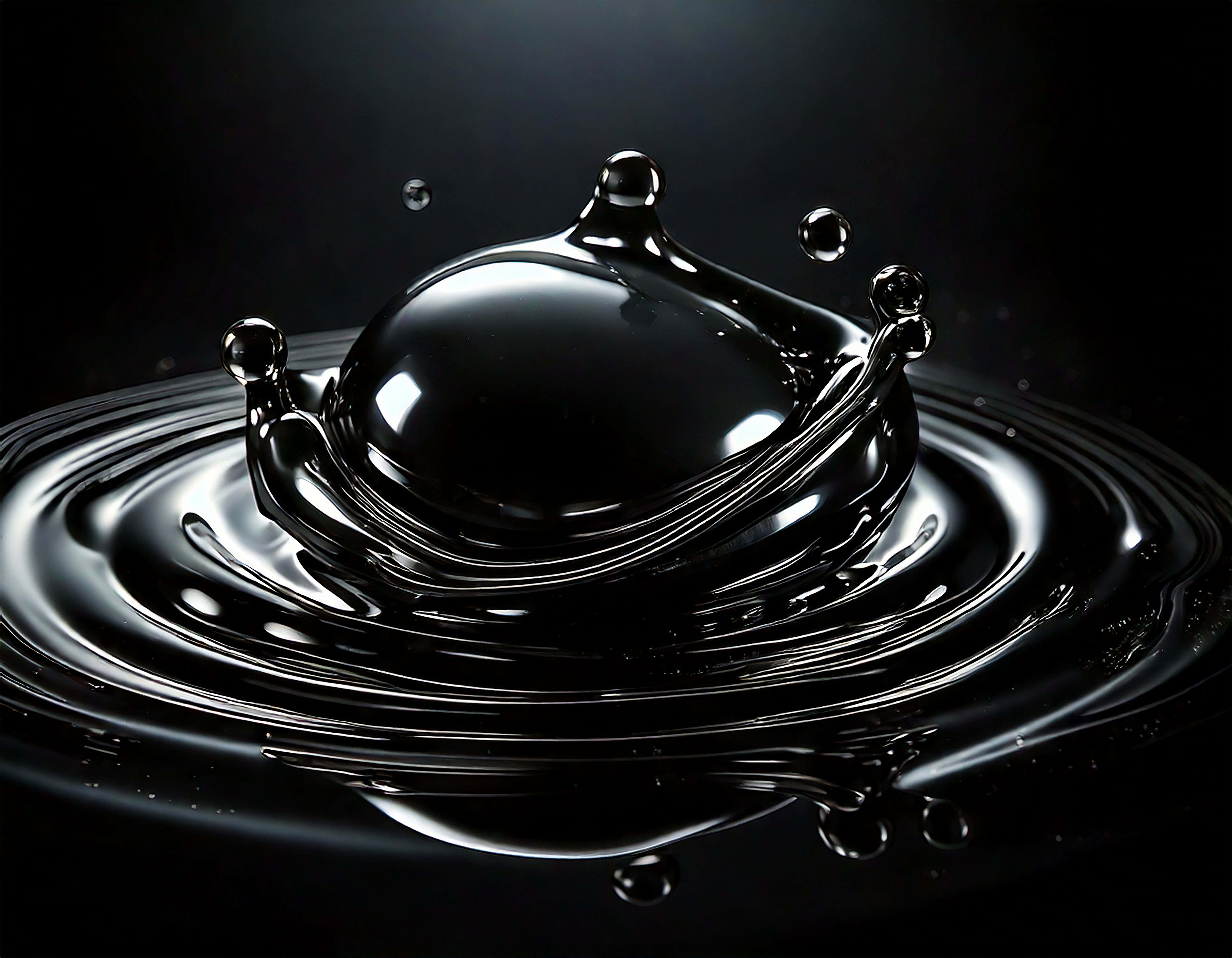 black oil, black droplet, dark surface, 8K Desktop Wallpaper