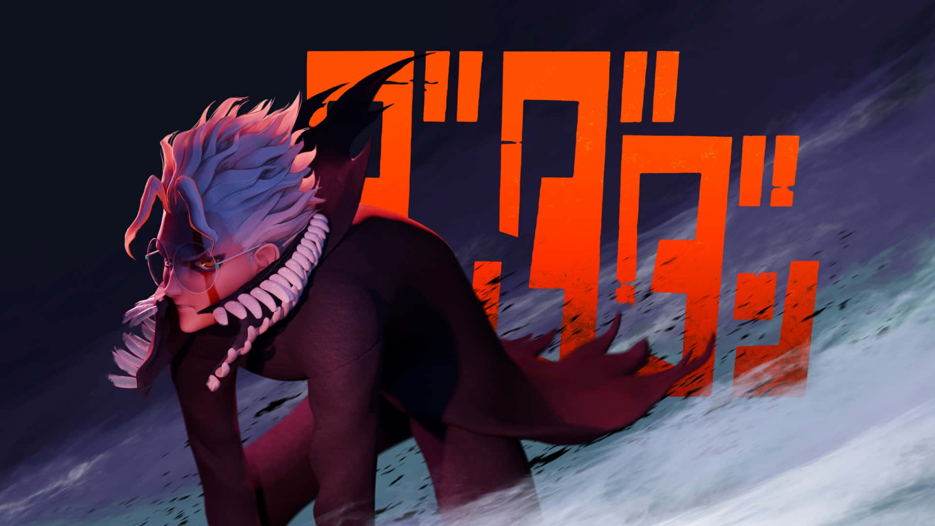 Okarun, spiky blue hair, red eyes, Full HD Desktop Wallpaper