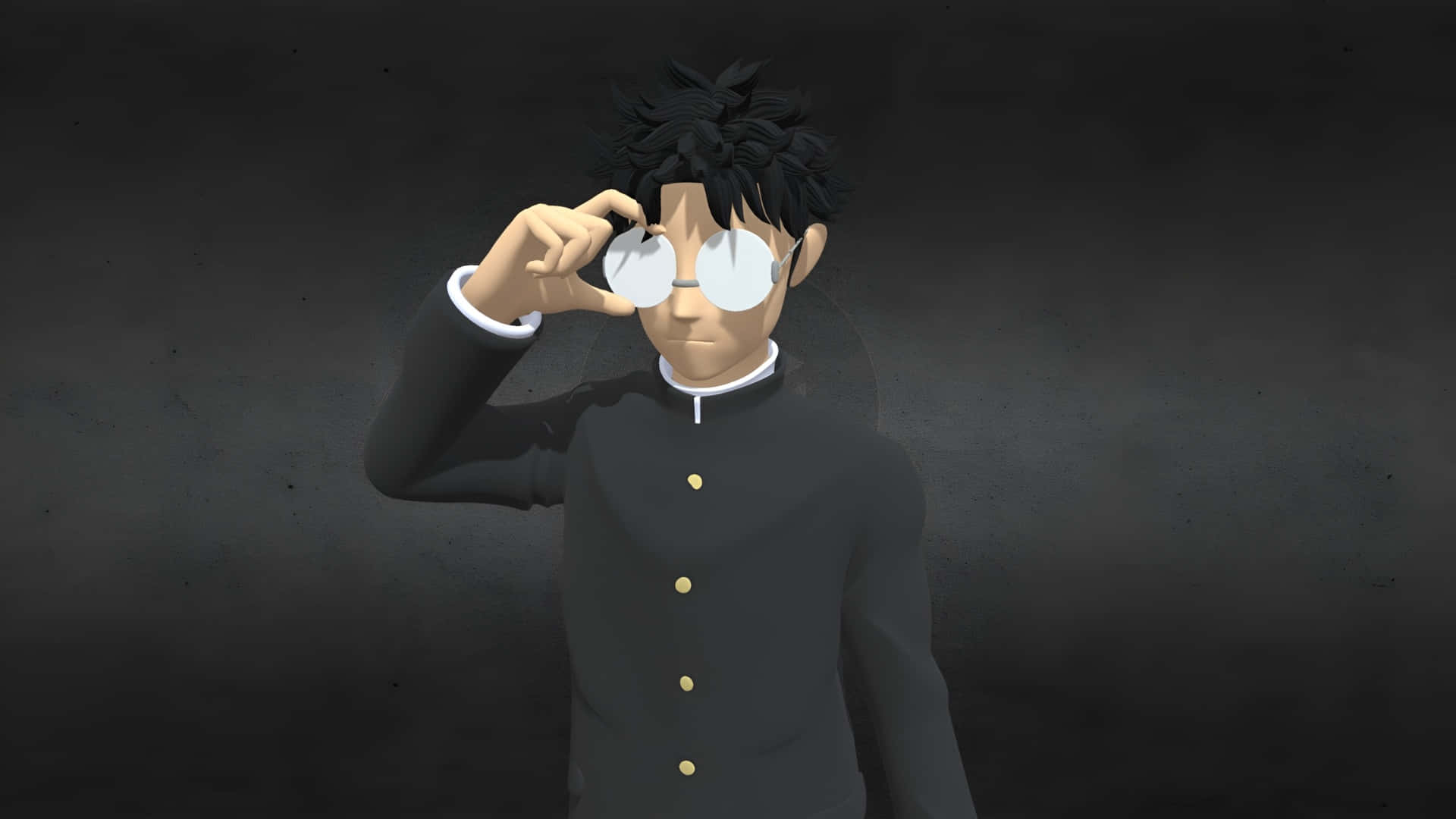 Okarun, glasses, black uniform, Full HD Desktop Wallpaper