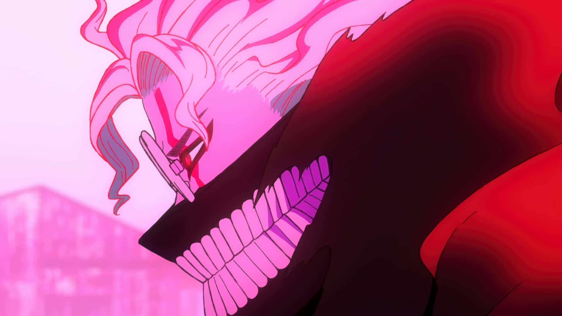Okarun, demon transformation, pink hair, Full HD Desktop Wallpaper