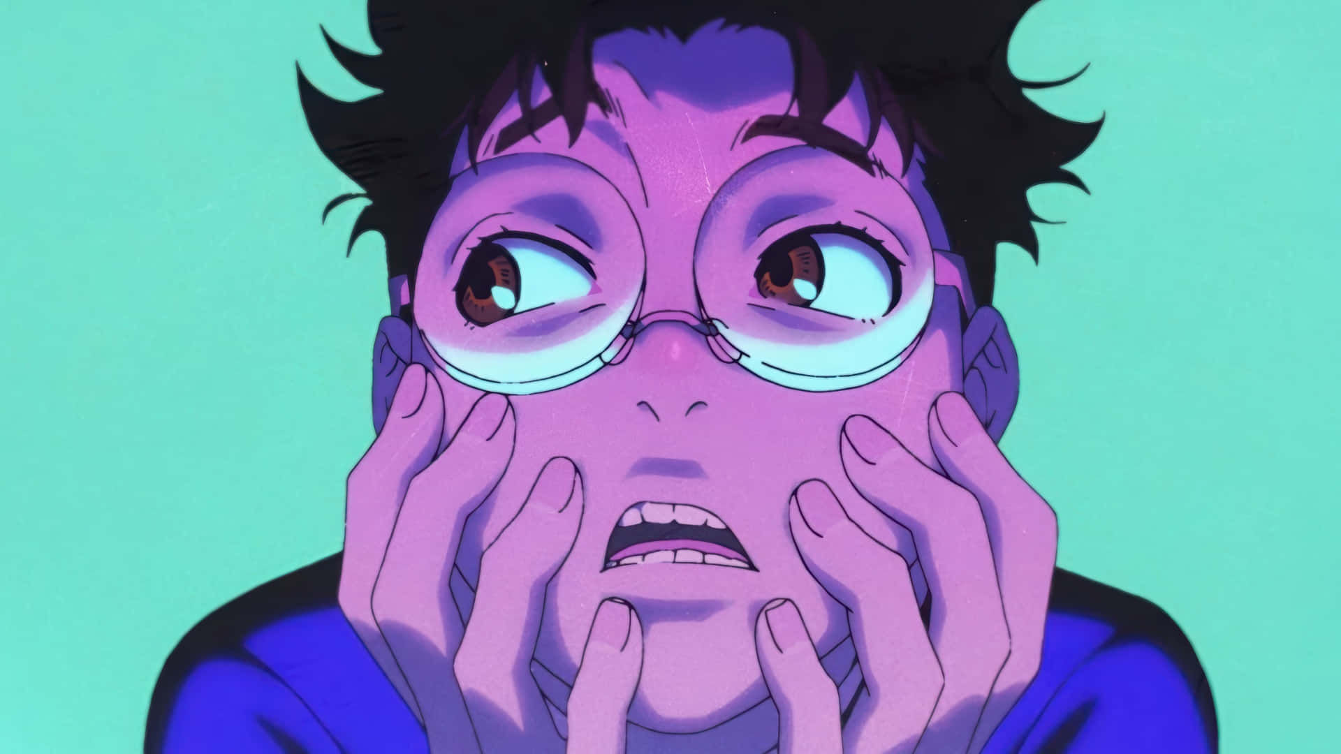 Okarun, anime character, glasses, Full HD Desktop Wallpaper