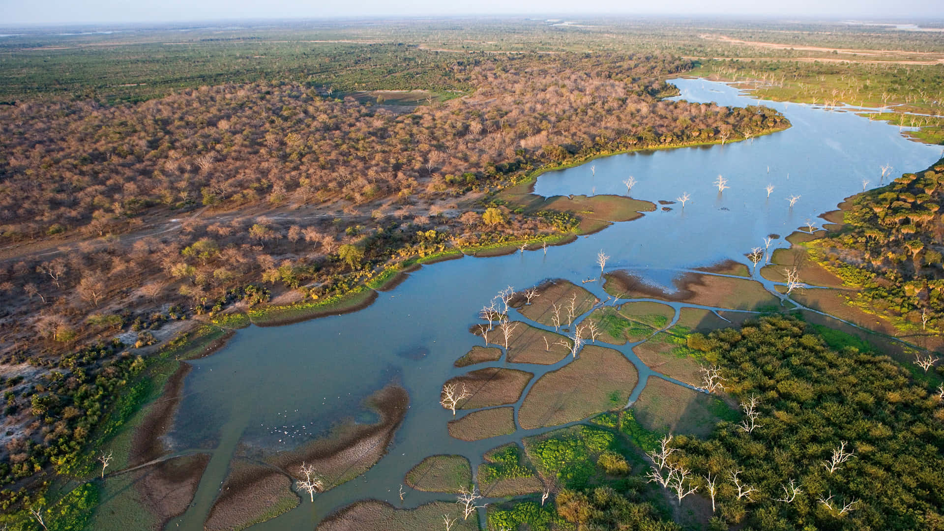 Okavango Delta, natural wonders of africa, winding river, Full HD Desktop Wallpaper