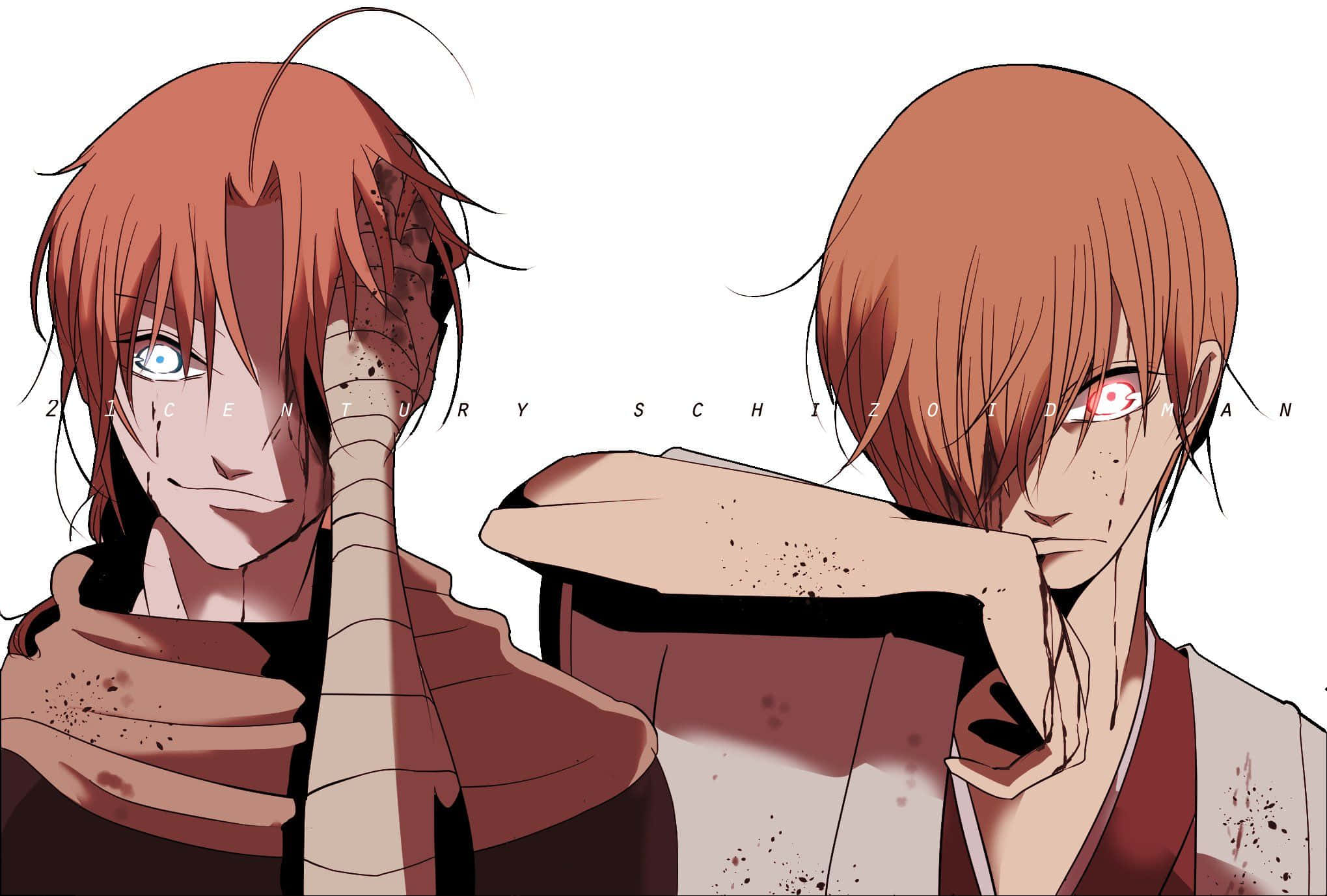 Okita Sougo, red hair, contrasting eyes, Full HD Desktop Wallpaper