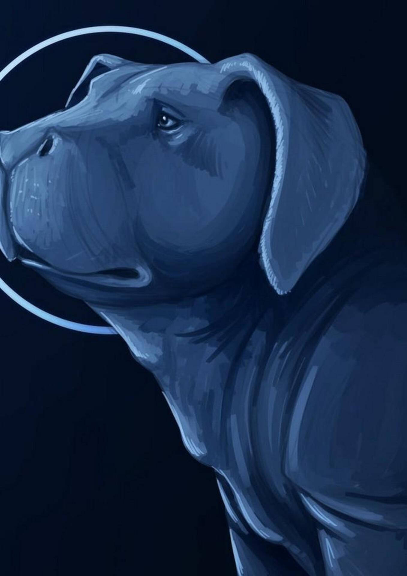 Okja, blue-toned, glowing halo, Full HD Phone Wallpaper