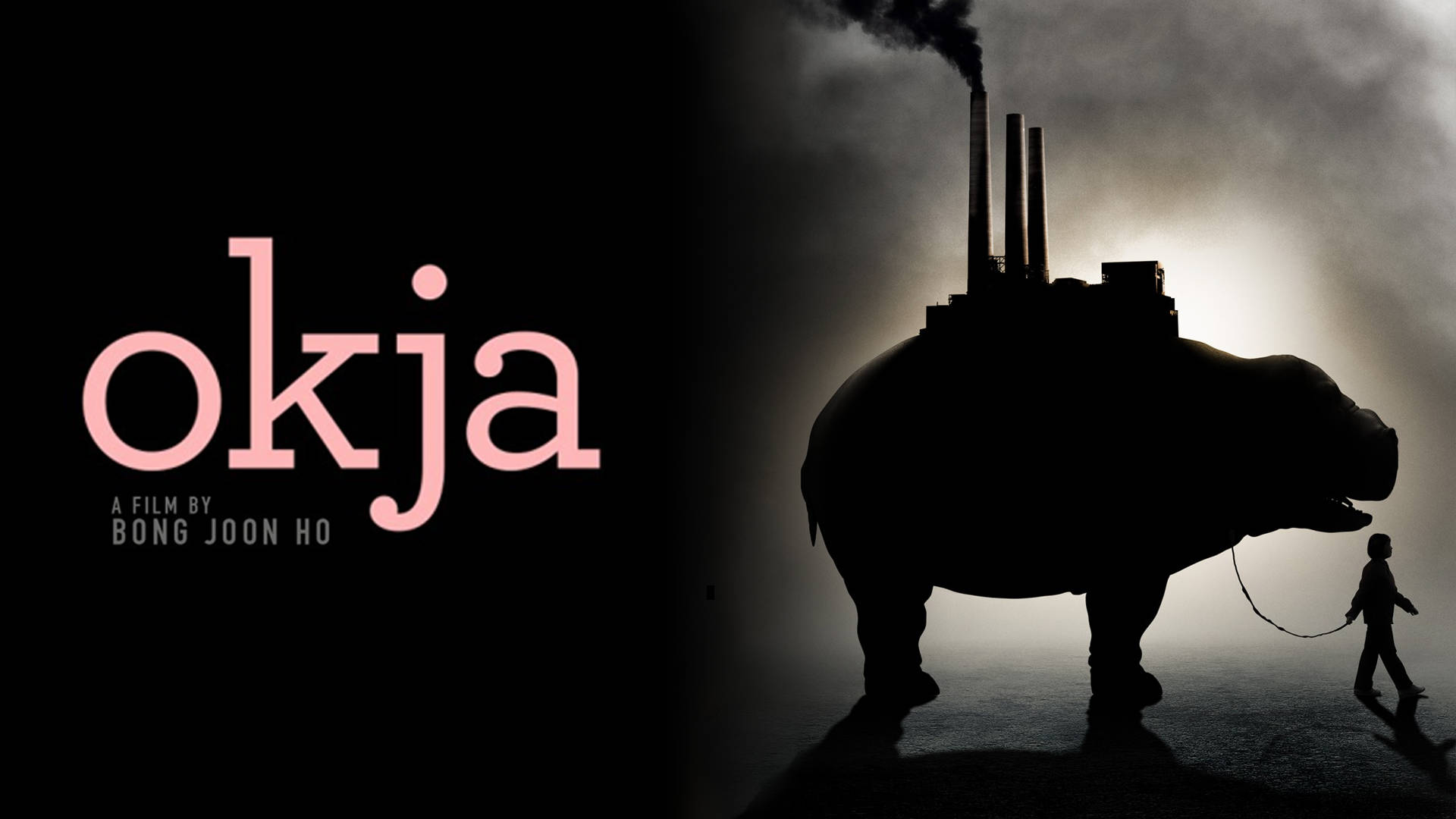 Okja, giant industrial rhino silhouette, smoky twilight sky, Full HD Desktop Wallpaper