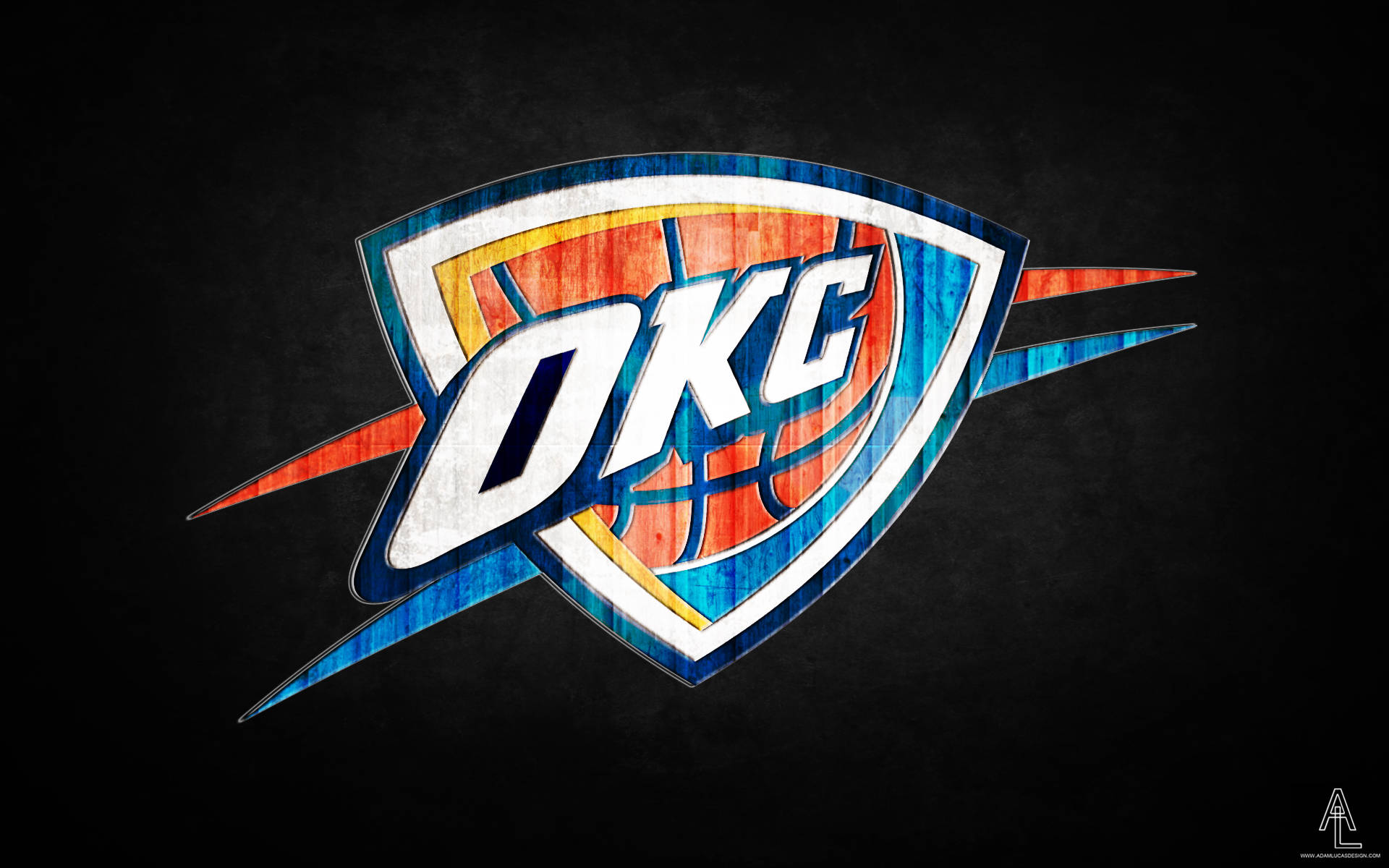 Oklahoma City Thunder, logo, blue, Full HD Desktop Wallpaper