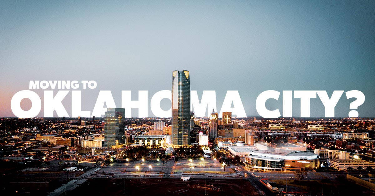 Oklahoma City, dusk, aerial view, SD Desktop Wallpaper