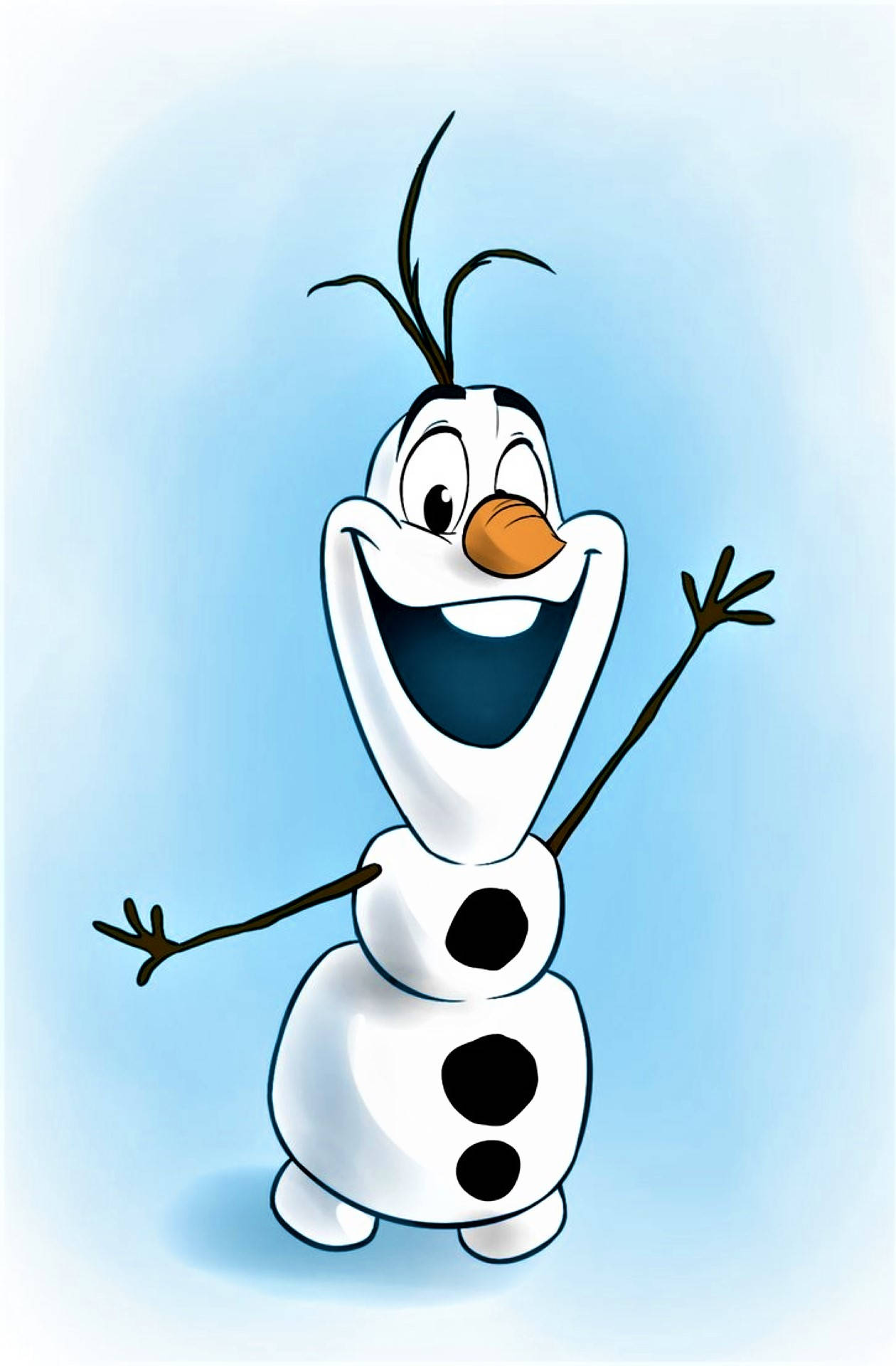 Olaf, digital drawing, twig arms, Full HD Phone Wallpaper