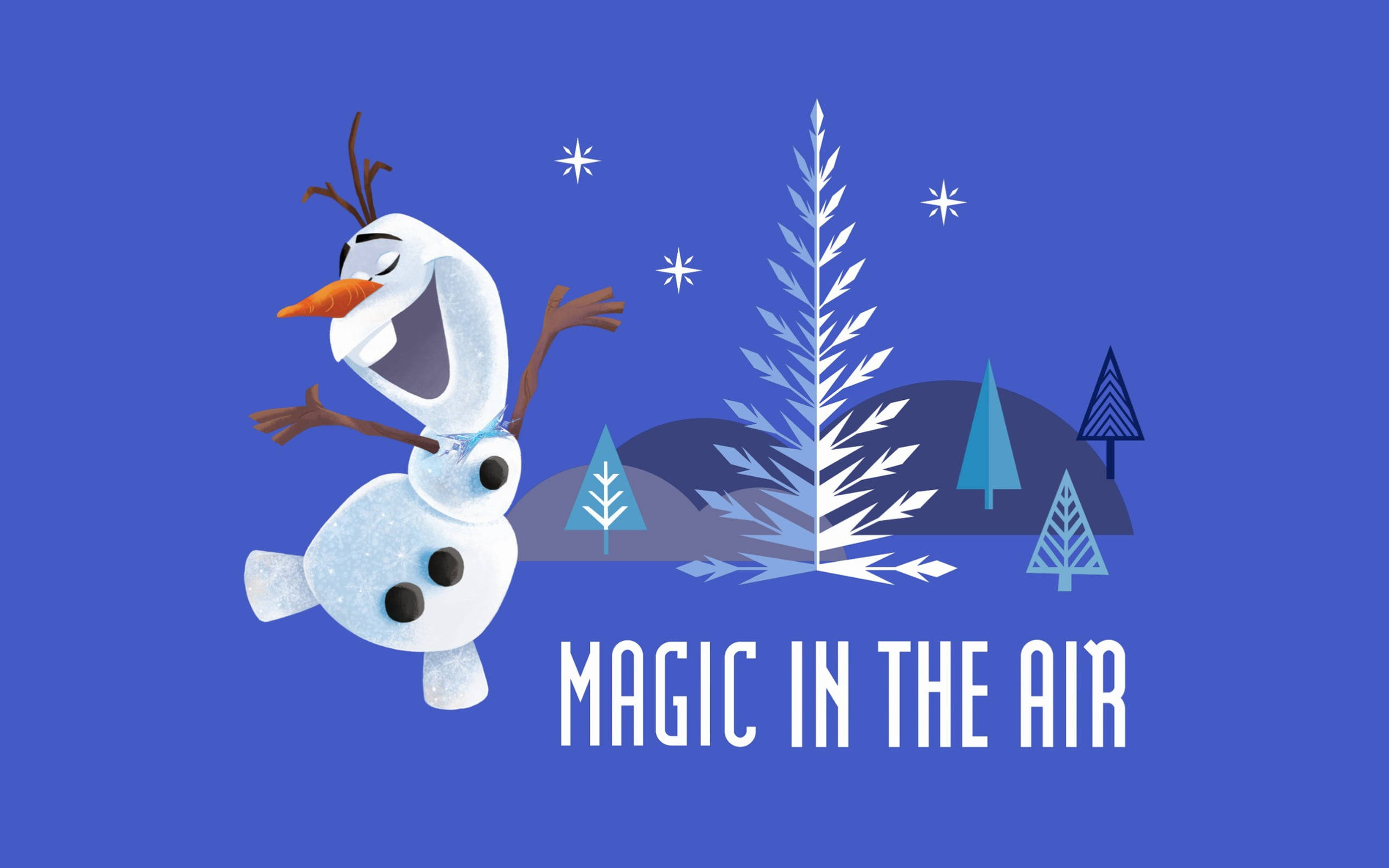 Olaf, snowman, deep blue sky, 2K Desktop Wallpaper