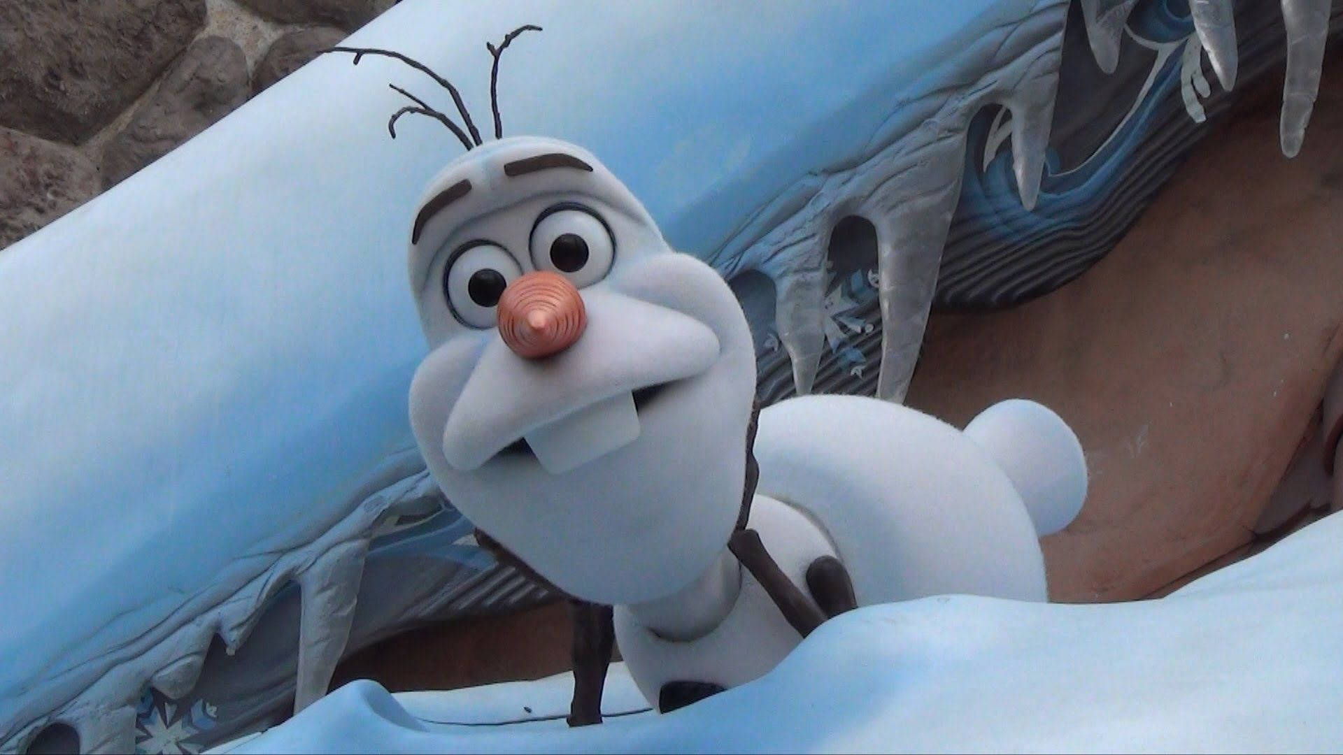 Olaf, snowy roof, twig arms, Full HD Desktop Wallpaper