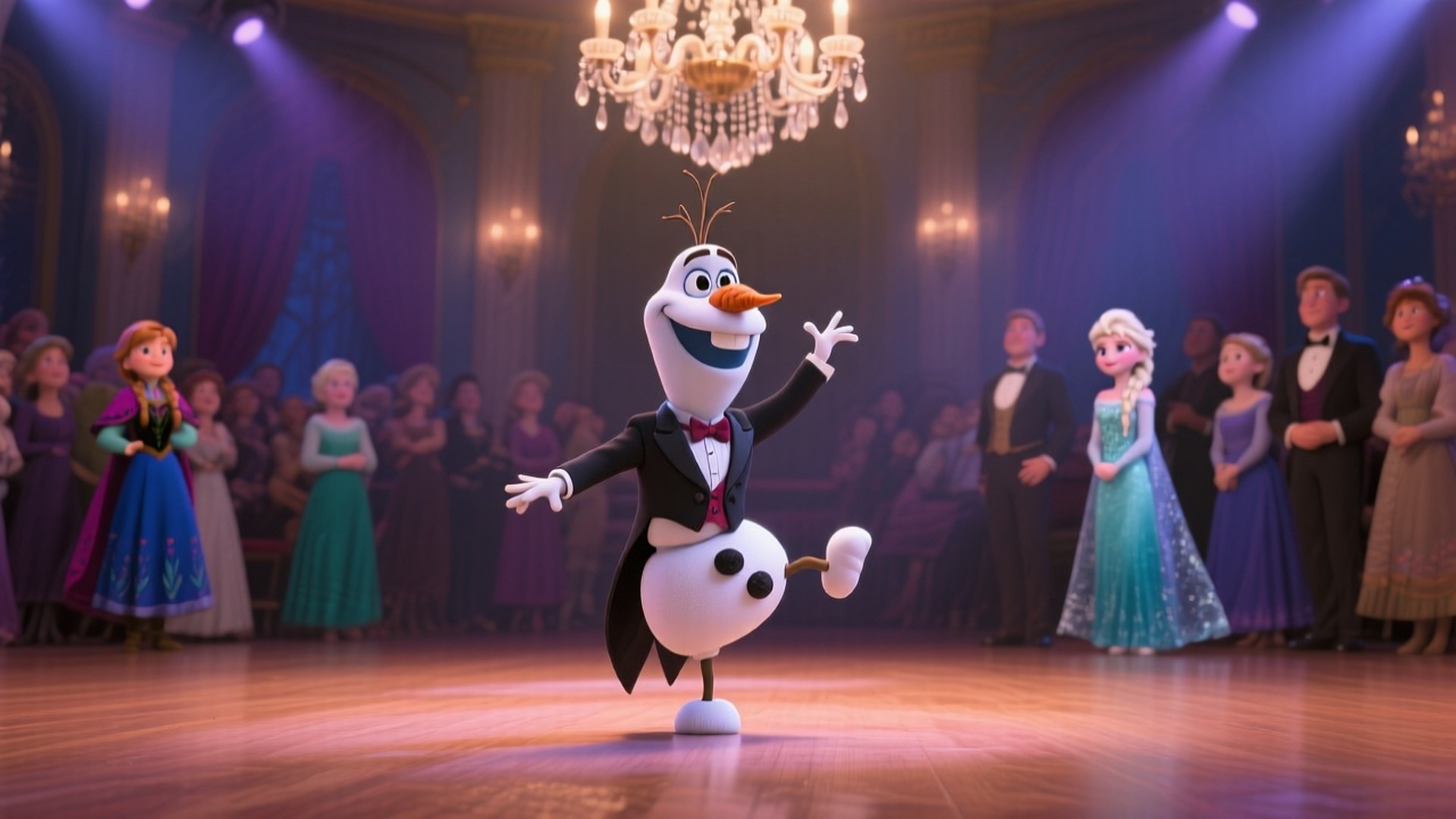 Olaf, tuxedo, ballroom stage, Full HD Desktop Wallpaper