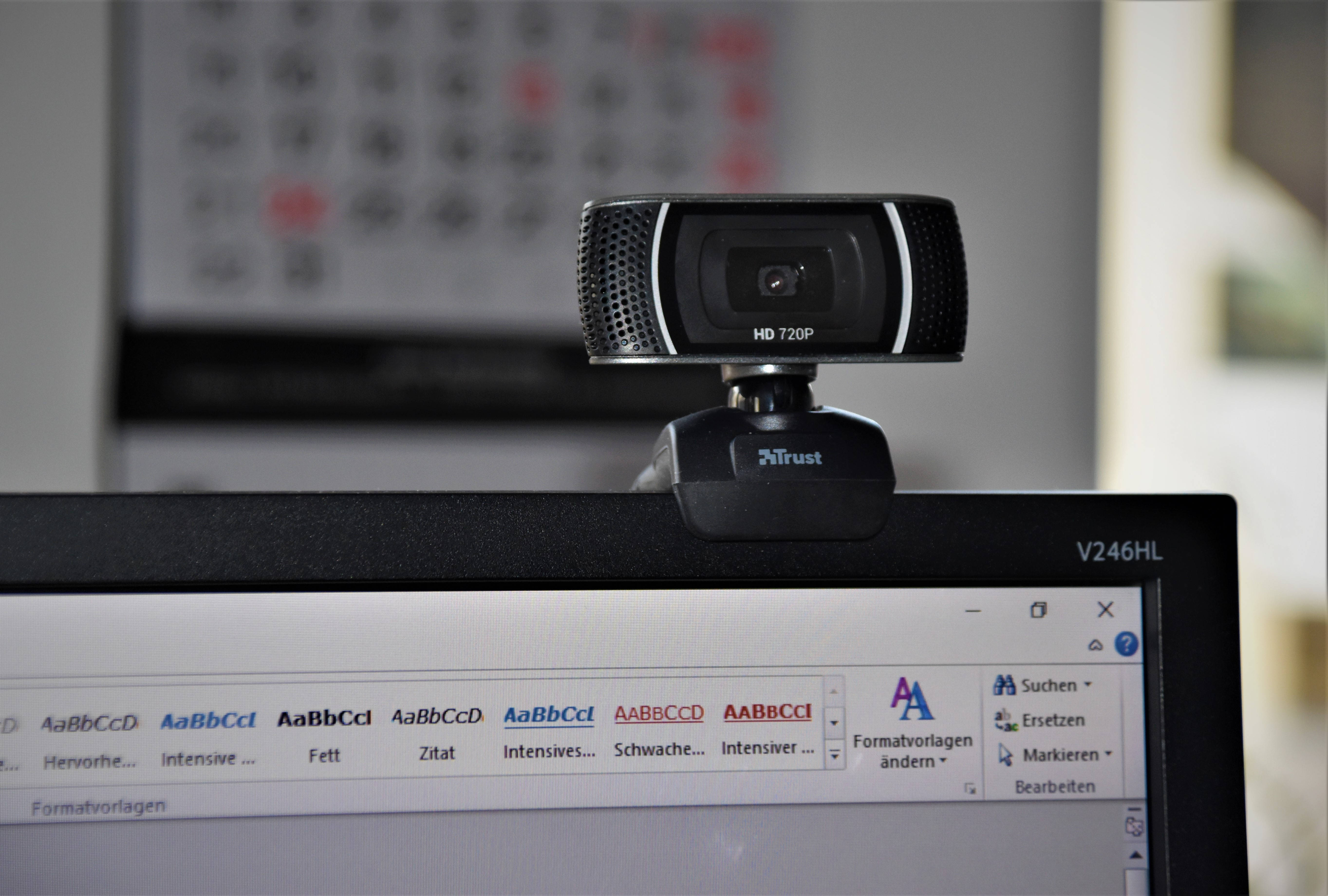 Trust HD 720p webcam, black, computer monitor, 5K Desktop Wallpaper