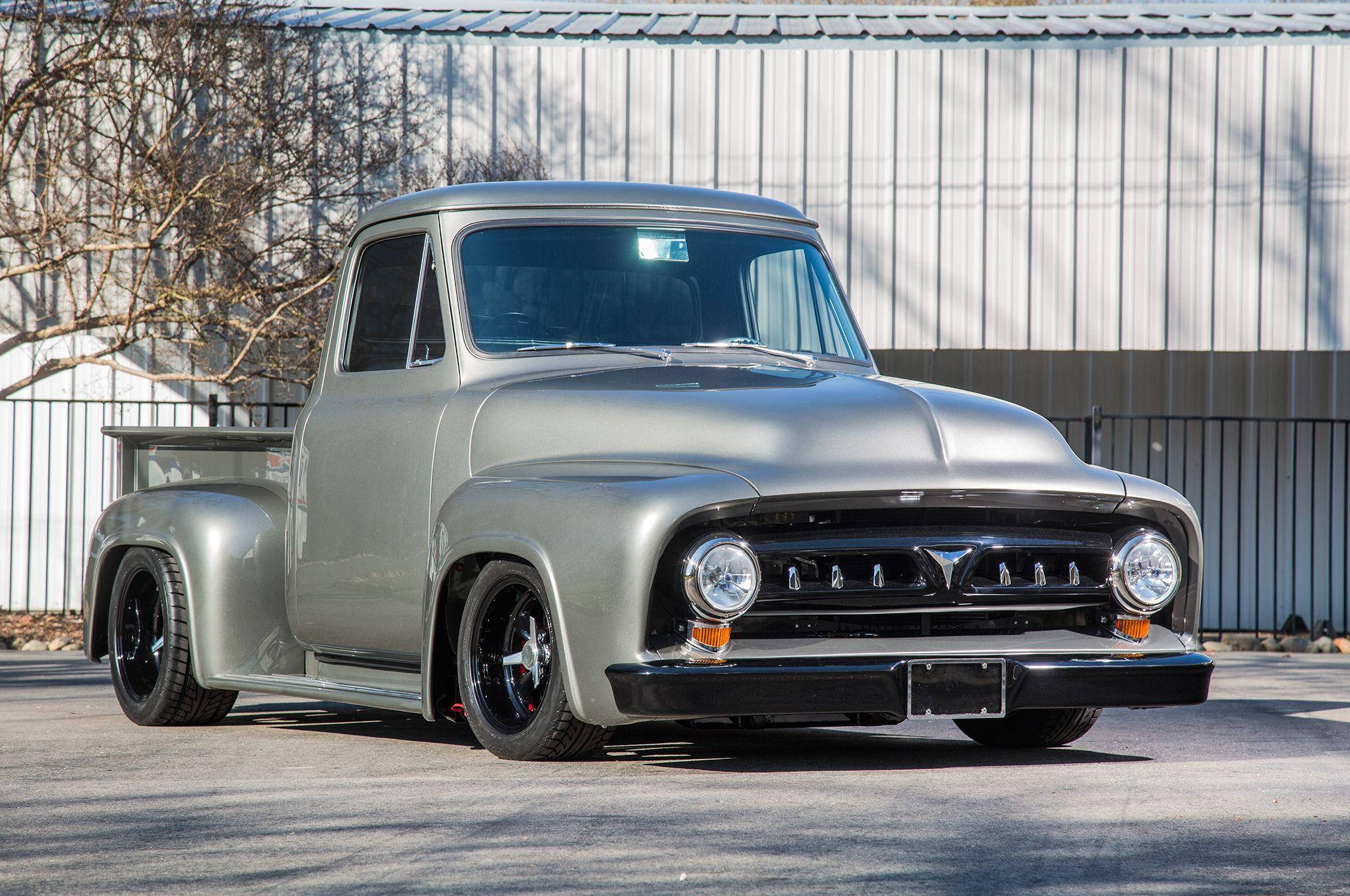 glossy gray, old ford truck, silver, Full HD Desktop Wallpaper