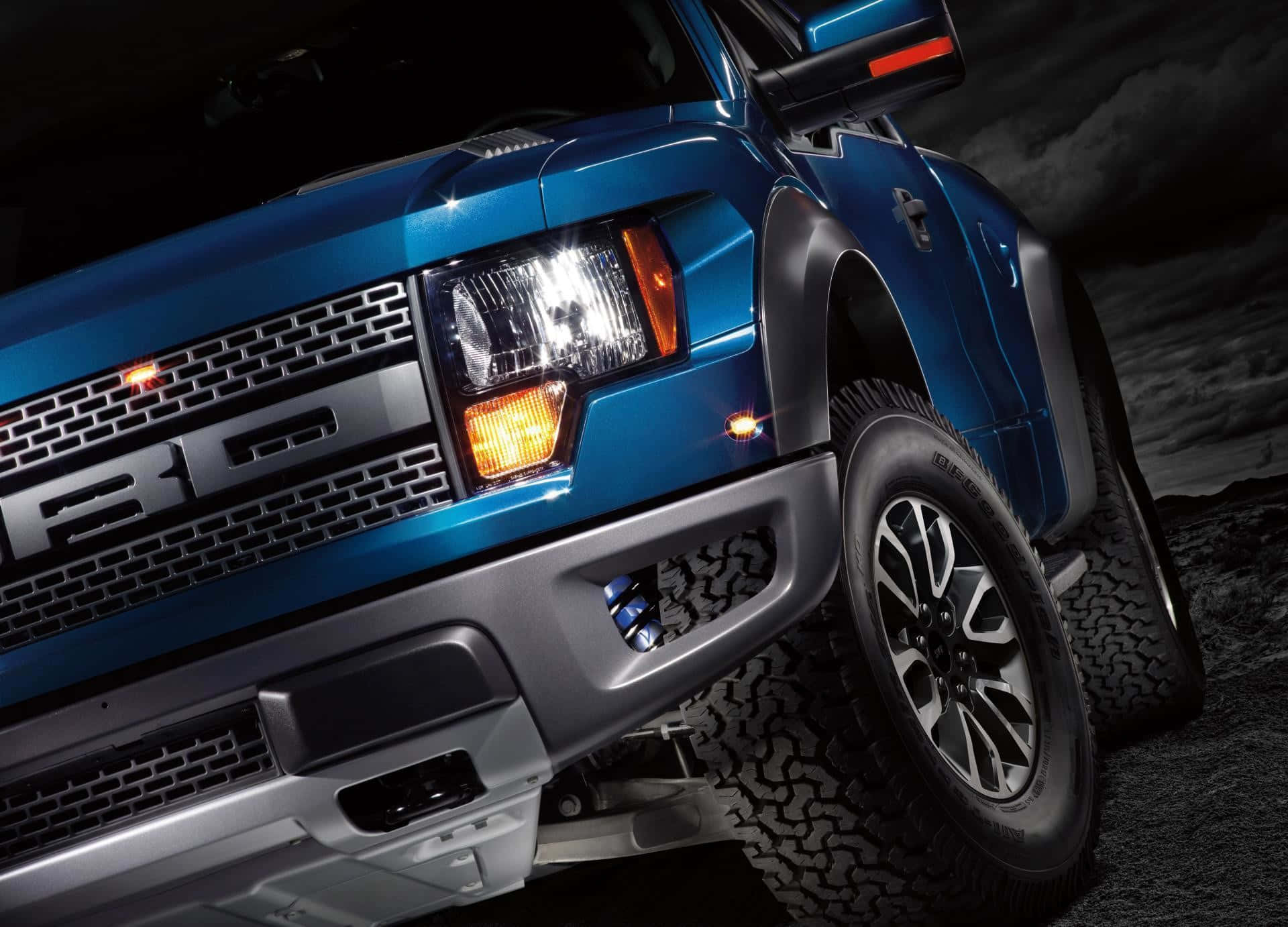 blue Ford F-150, front grille, headlight, Full HD Desktop Wallpaper