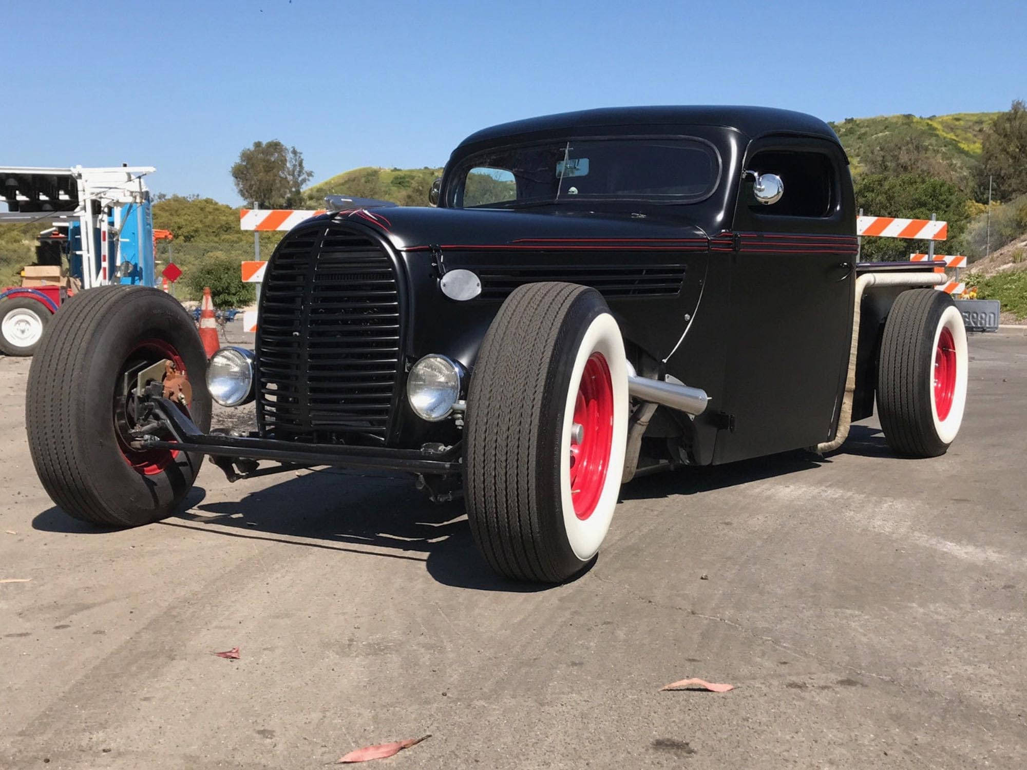 1939, modified old ford truck, sleek black hot rod truck, Full HD Desktop Wallpaper