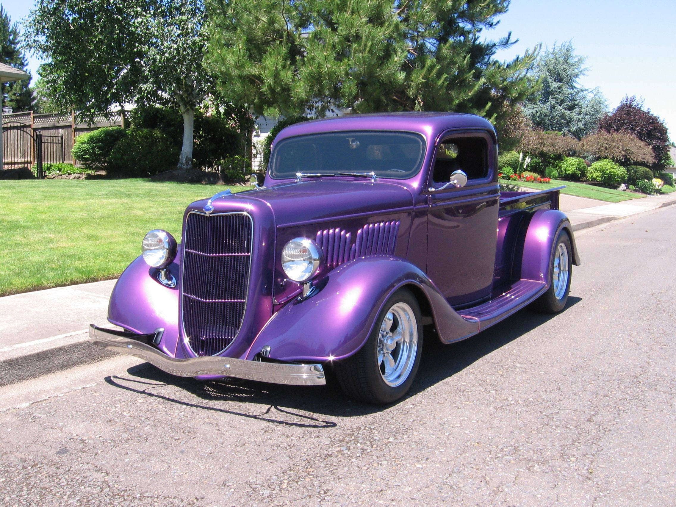 metallic purple, old ford truck, classic pickup truck, Full HD Desktop Wallpaper