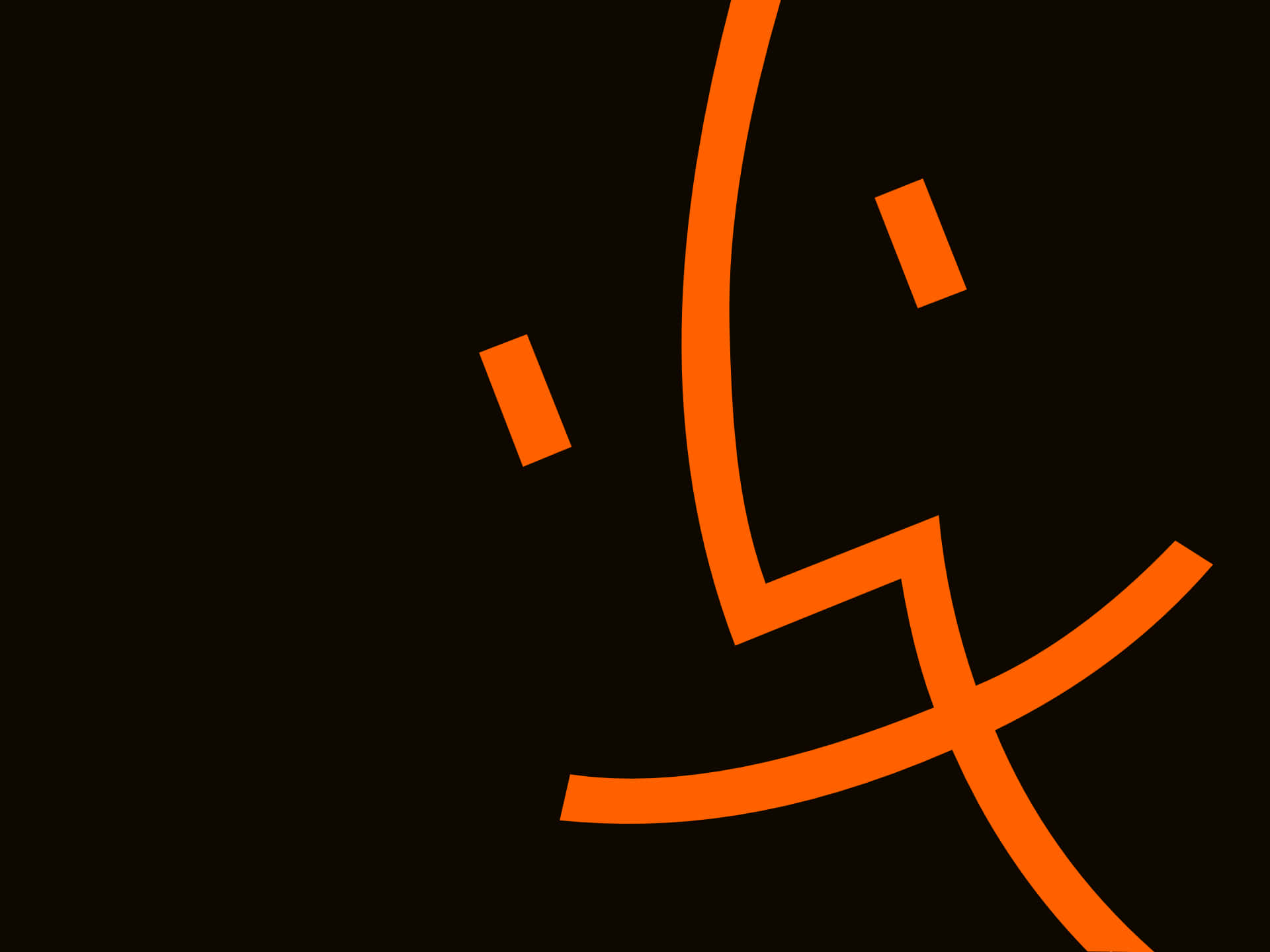 Old Mac, orange line drawing, stylized face, Full HD Desktop Wallpaper
