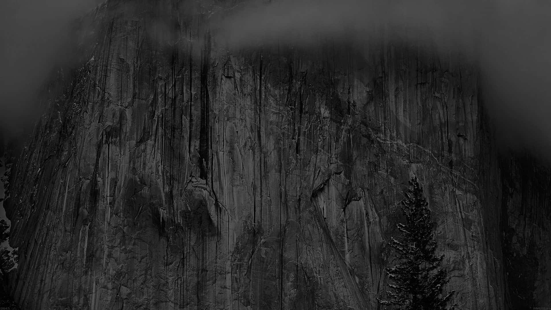 Mac Dark, monochrome, cliff face, Full HD Desktop Wallpaper
