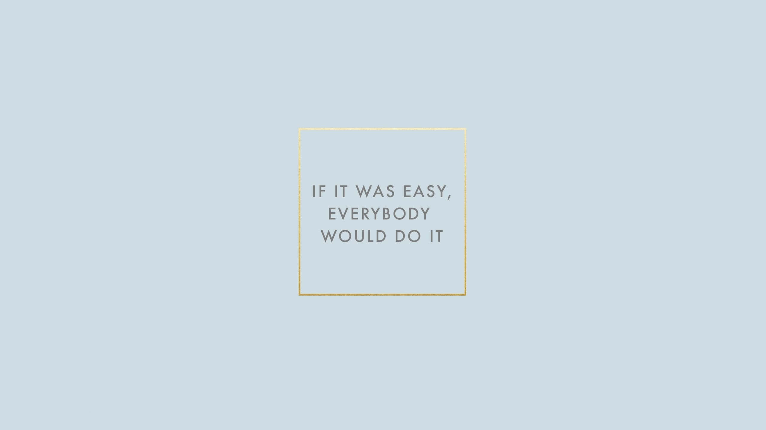 Cute Mac, light blue background, gold-framed text, 2K Desktop Wallpaper