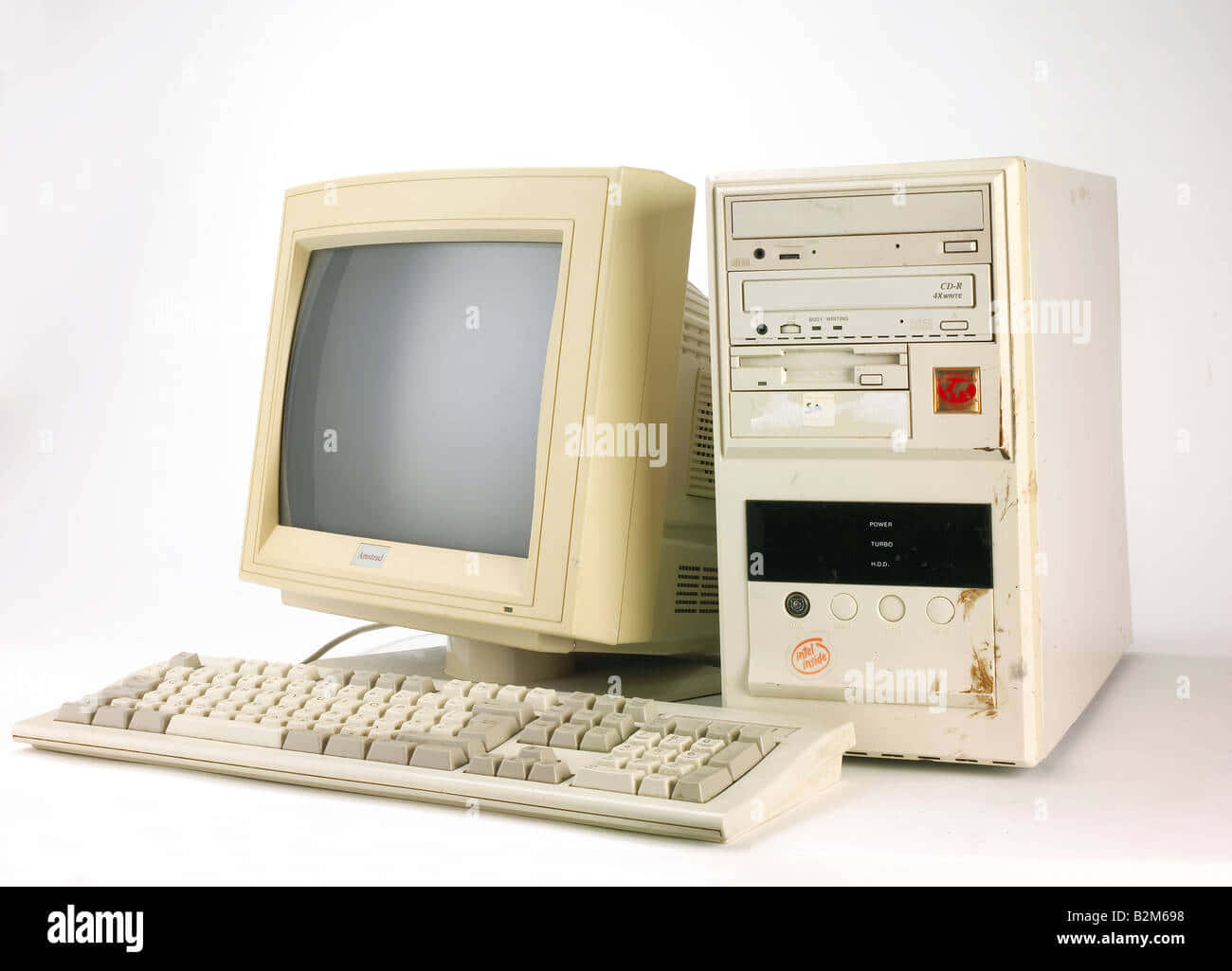 beige vintage desktop computer, CRT monitor, tower, HD Desktop Wallpaper