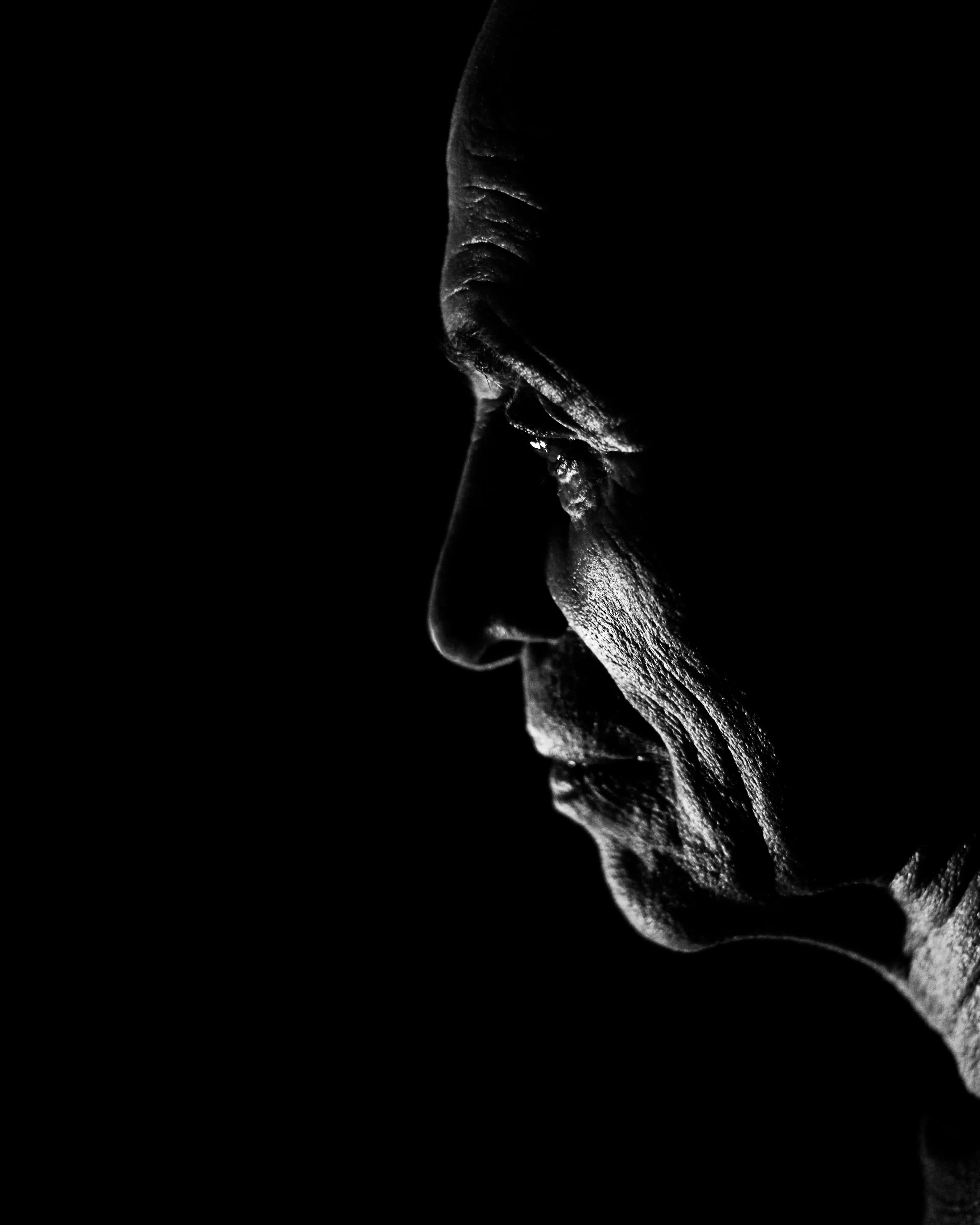 elderly man, weathered face, profile, 2K Phone Wallpaper