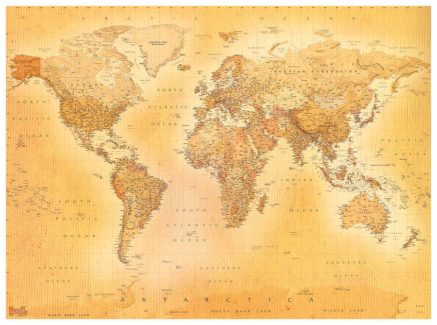 vintage world map, antique style, sepia-toned, SD Desktop Wallpaper