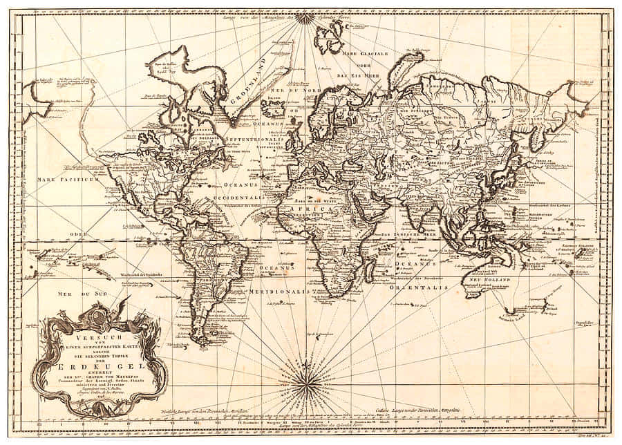 vintage world map, antique style, sepia-toned, SD Desktop Wallpaper