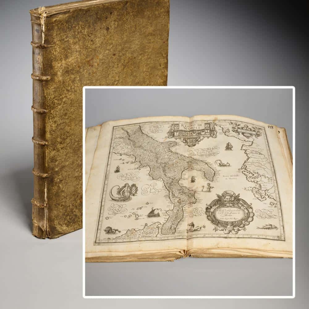 vintage map, antique leather-bound book, detailed vintage map of Italy, SD Desktop Wallpaper