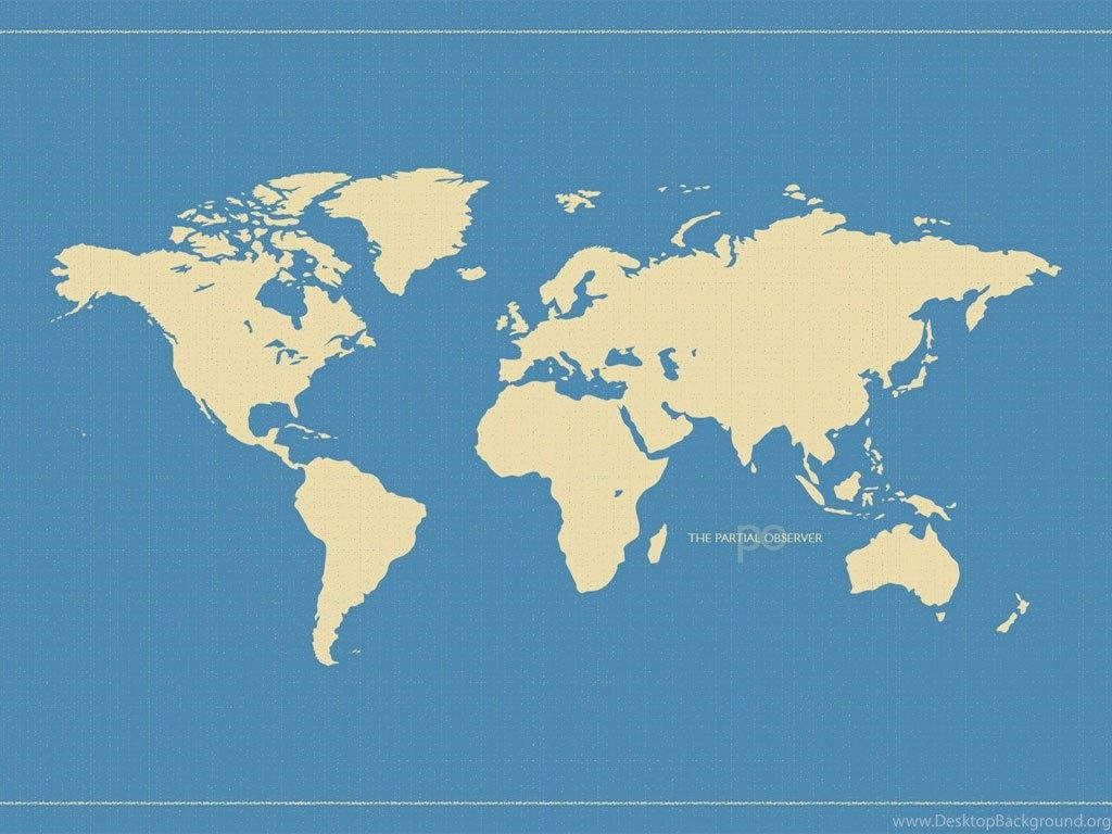 minimalist, vintage, blue and white world map, SD Desktop Wallpaper