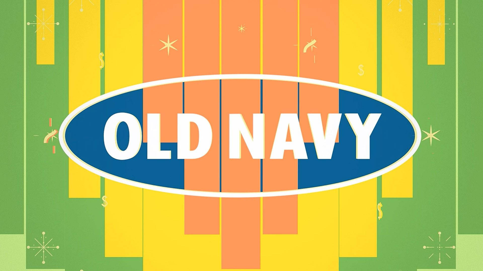 Old Navy, retro-style, vibrant striped background, Full HD Desktop Wallpaper