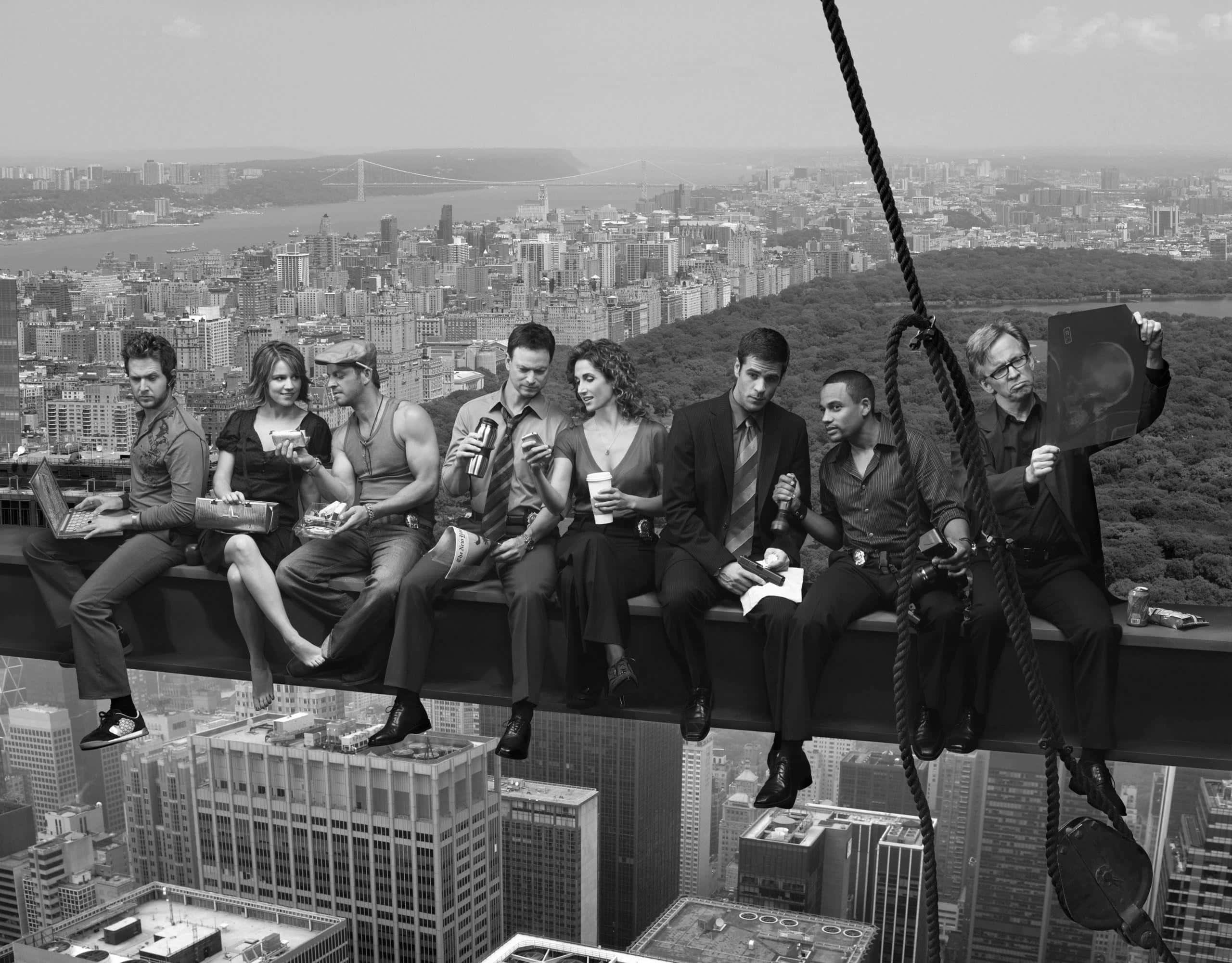Old New York City, skyscraper beam, cityscape, 2K Desktop Wallpaper