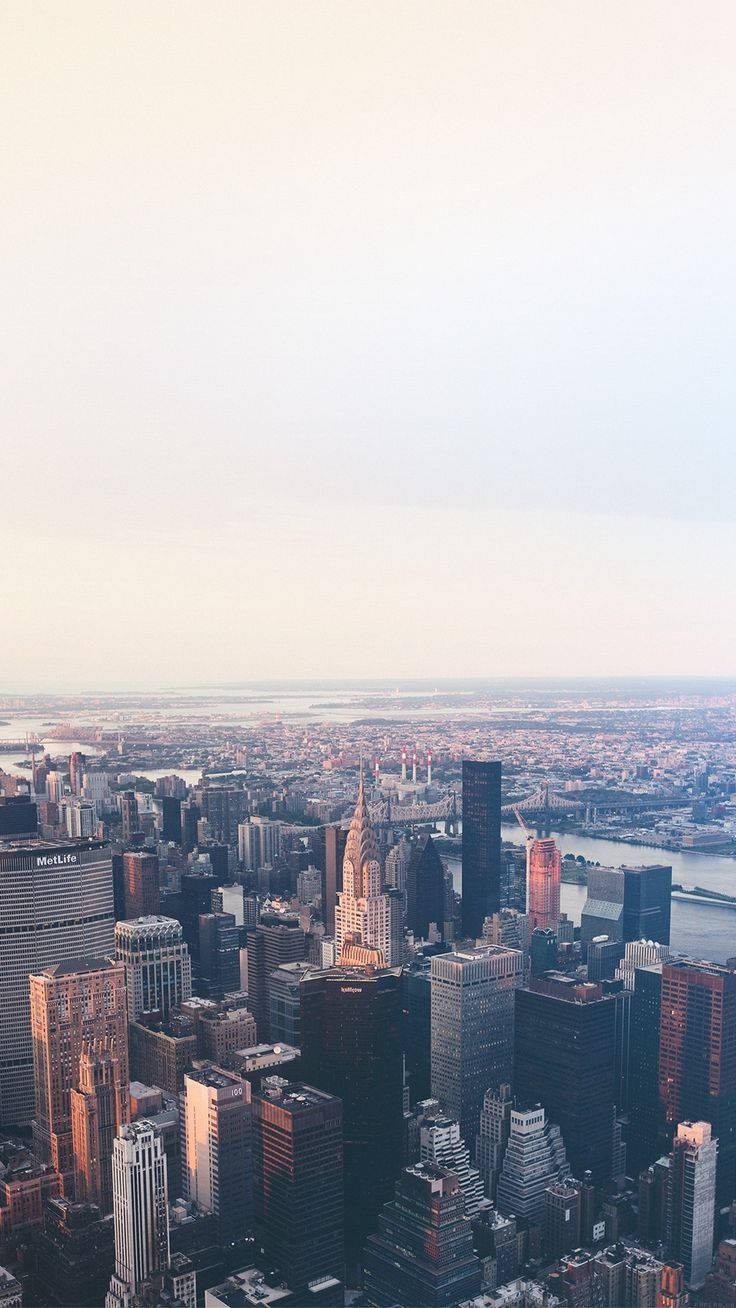New York City skyline, golden hour, skyscrapers, HD Phone Wallpaper