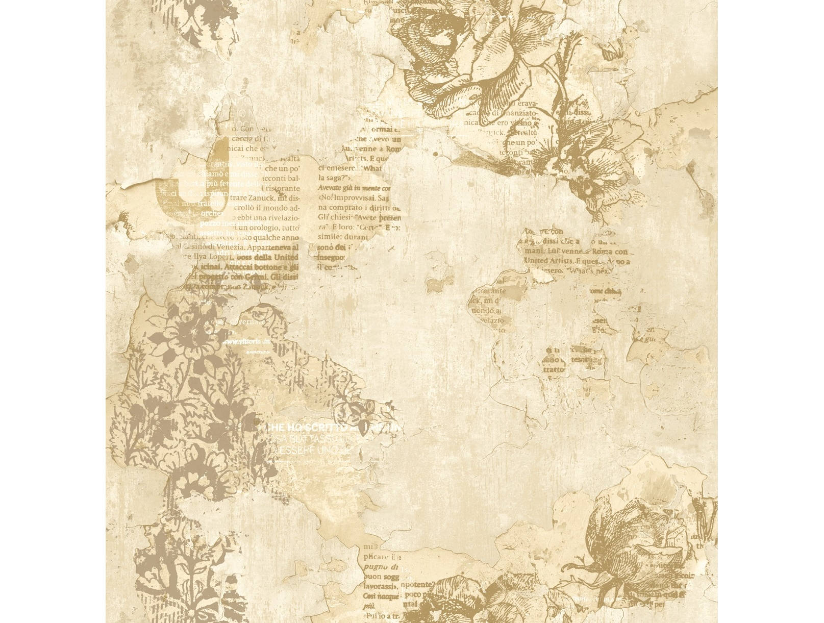 vintage parchment, faded floral sketches, scattered Italian text, HD Desktop Wallpaper