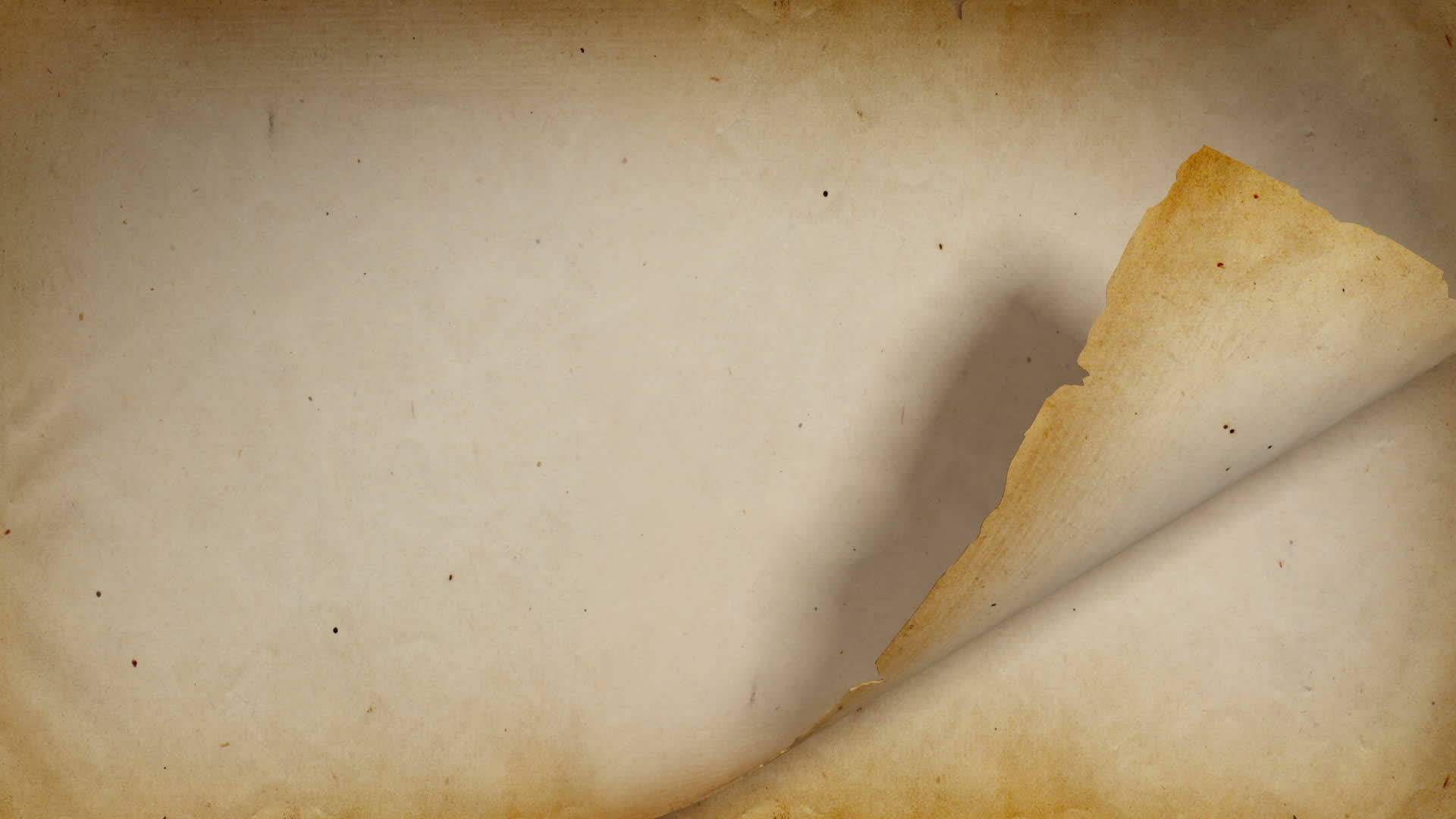 folded blank old paper, aged parchment paper, corner curled up, Full HD Desktop Wallpaper