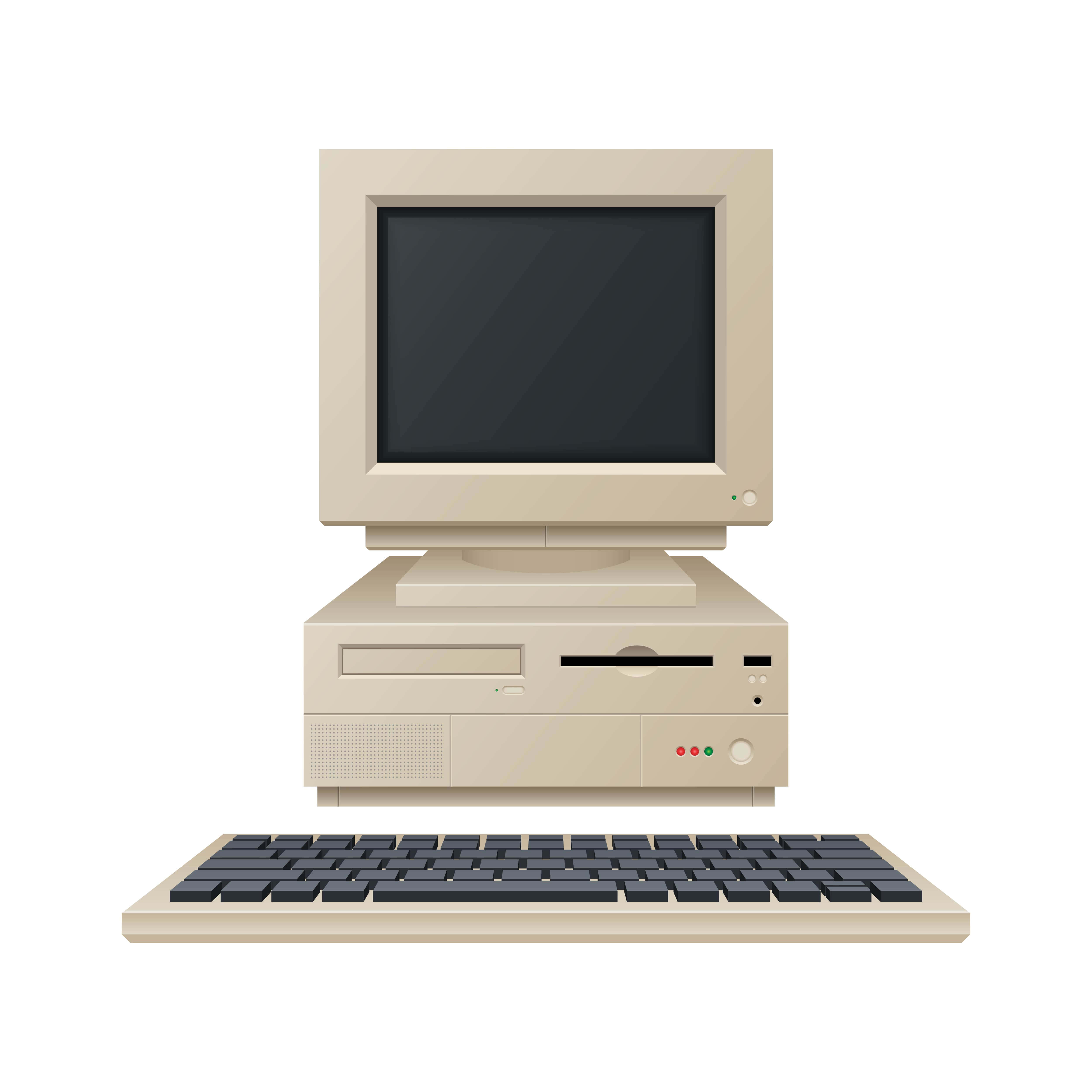 beige, vintage desktop computer, CRT monitor, 4K Desktop Wallpaper