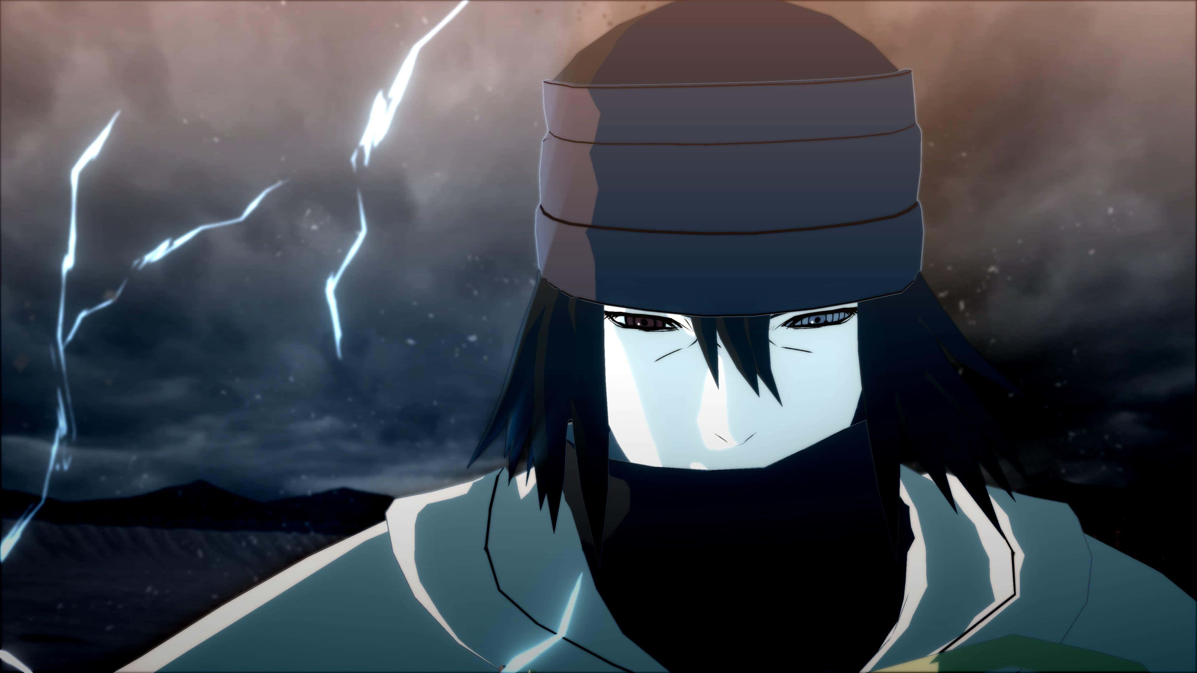 Sasuke, stormy sky, jagged lightning bolts, 4K Desktop Wallpaper