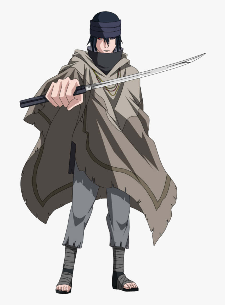 Old Sasuke, anime ninja, gray cloak, SD Phone Wallpaper