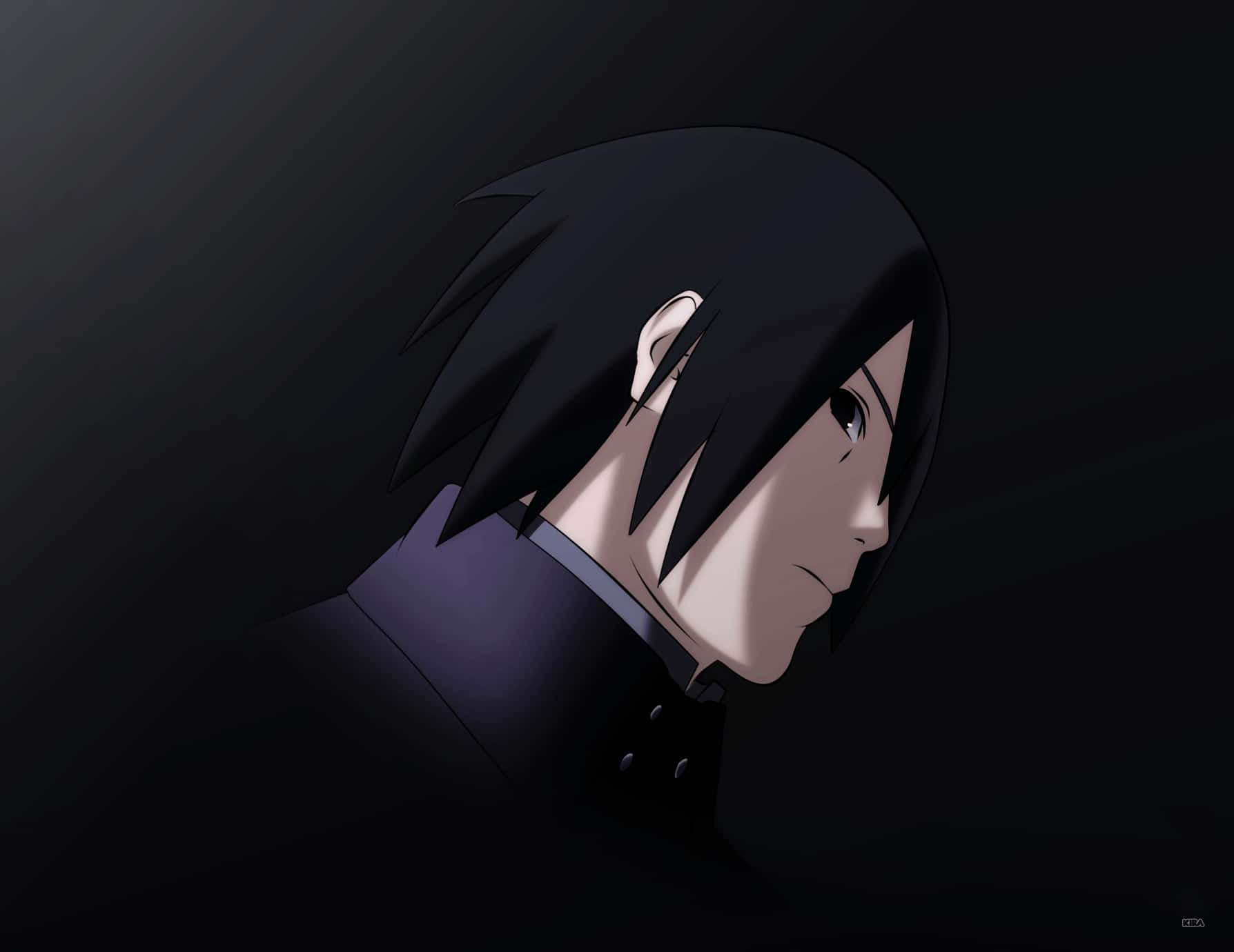 Old Sasuke, spiky black hair, serious expression, HD Desktop Wallpaper