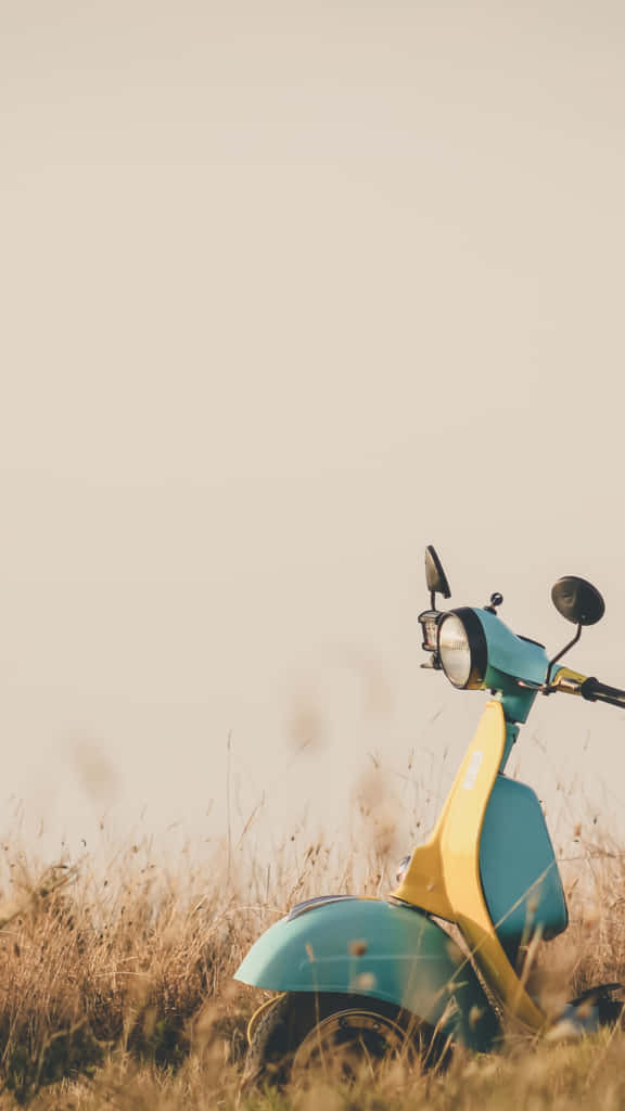 Old School Mobile, turquoise, yellow, SD Phone Wallpaper