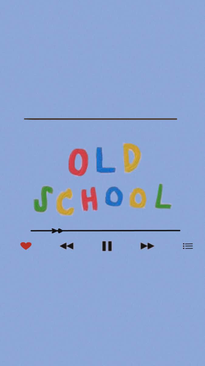 OLD SCHOOL, cassette player, hand-drawn letters, SD Phone Wallpaper