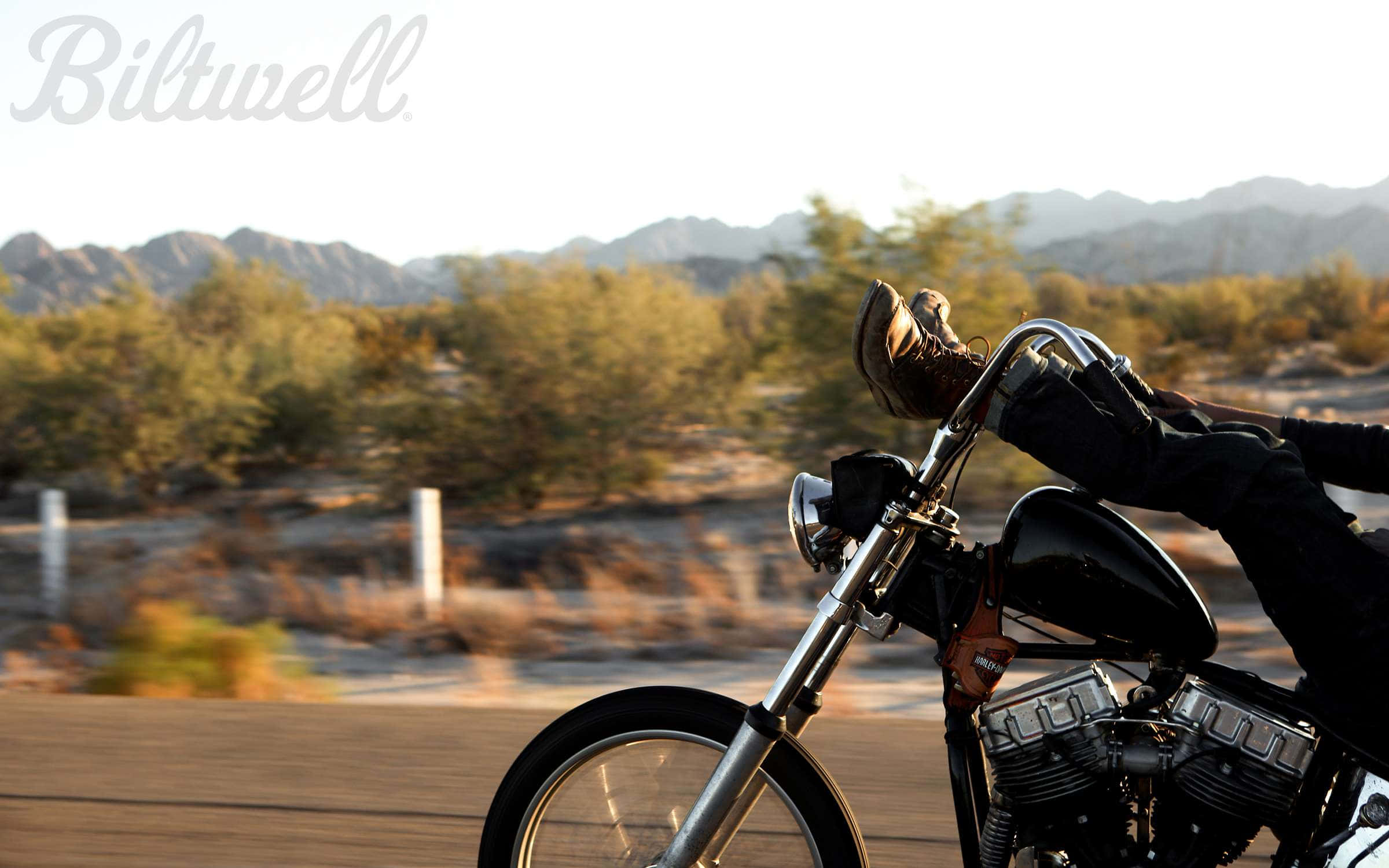 Old School Mobile, chopper bike, desert backdrop, Full HD Desktop Wallpaper