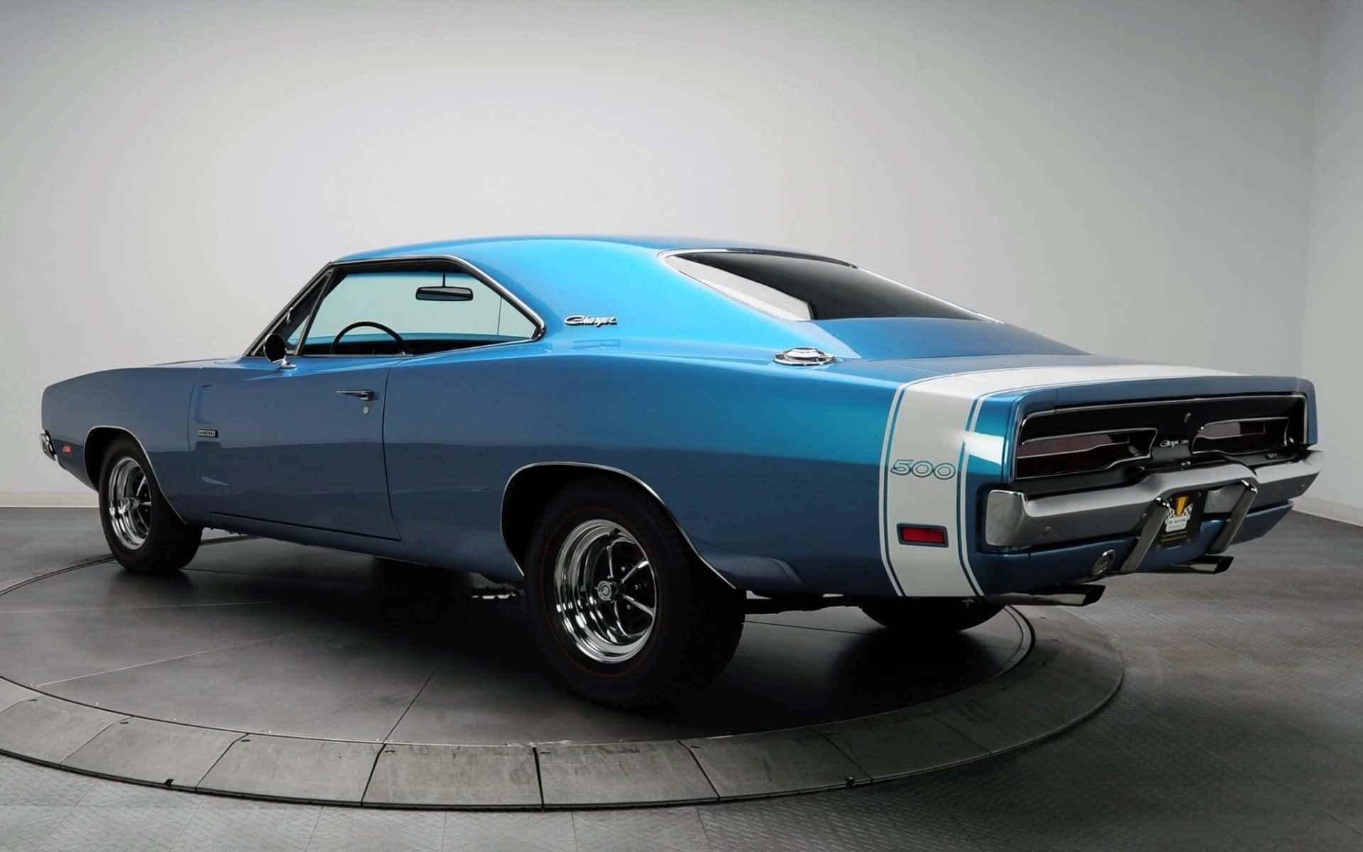 blue, white, 1960s Dodge Charger 500, Full HD Desktop Wallpaper