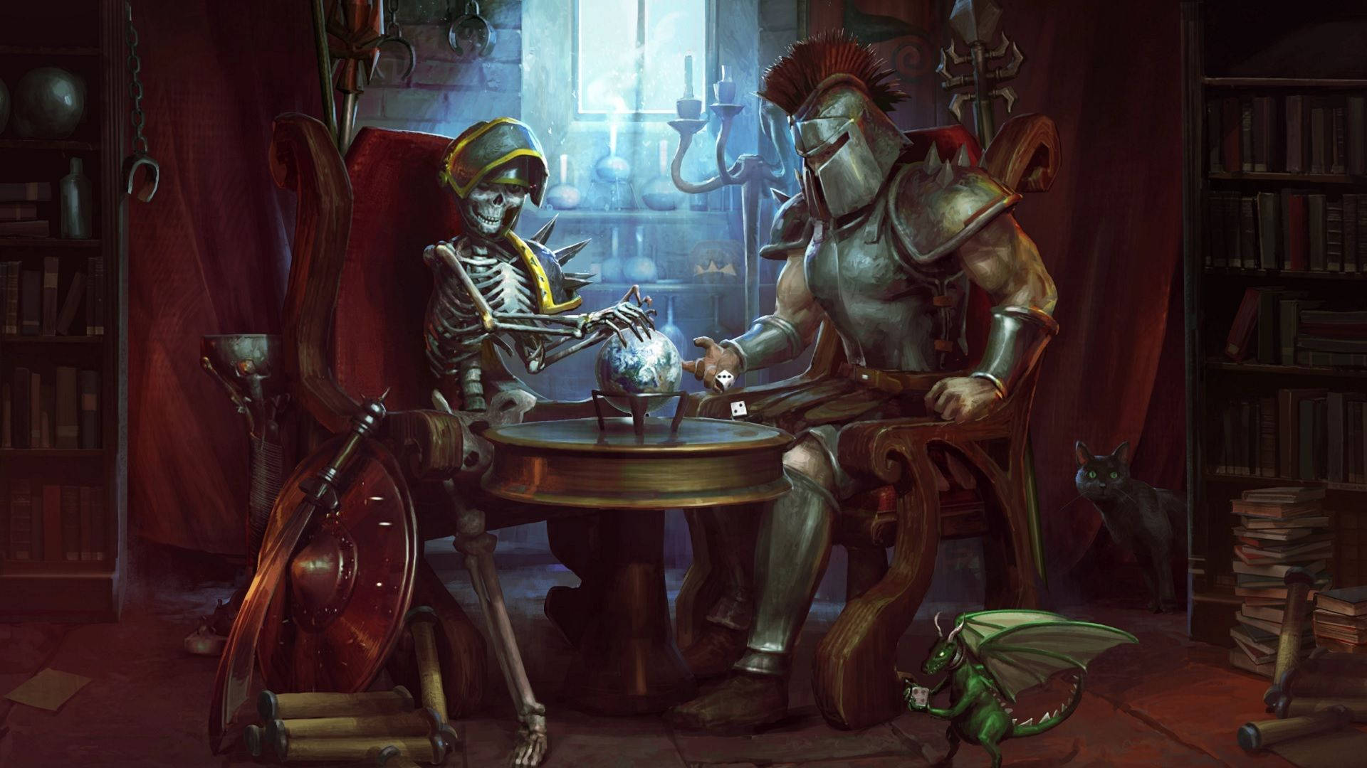 Old School Runescape, skeleton, armored warrior, Full HD Desktop Wallpaper