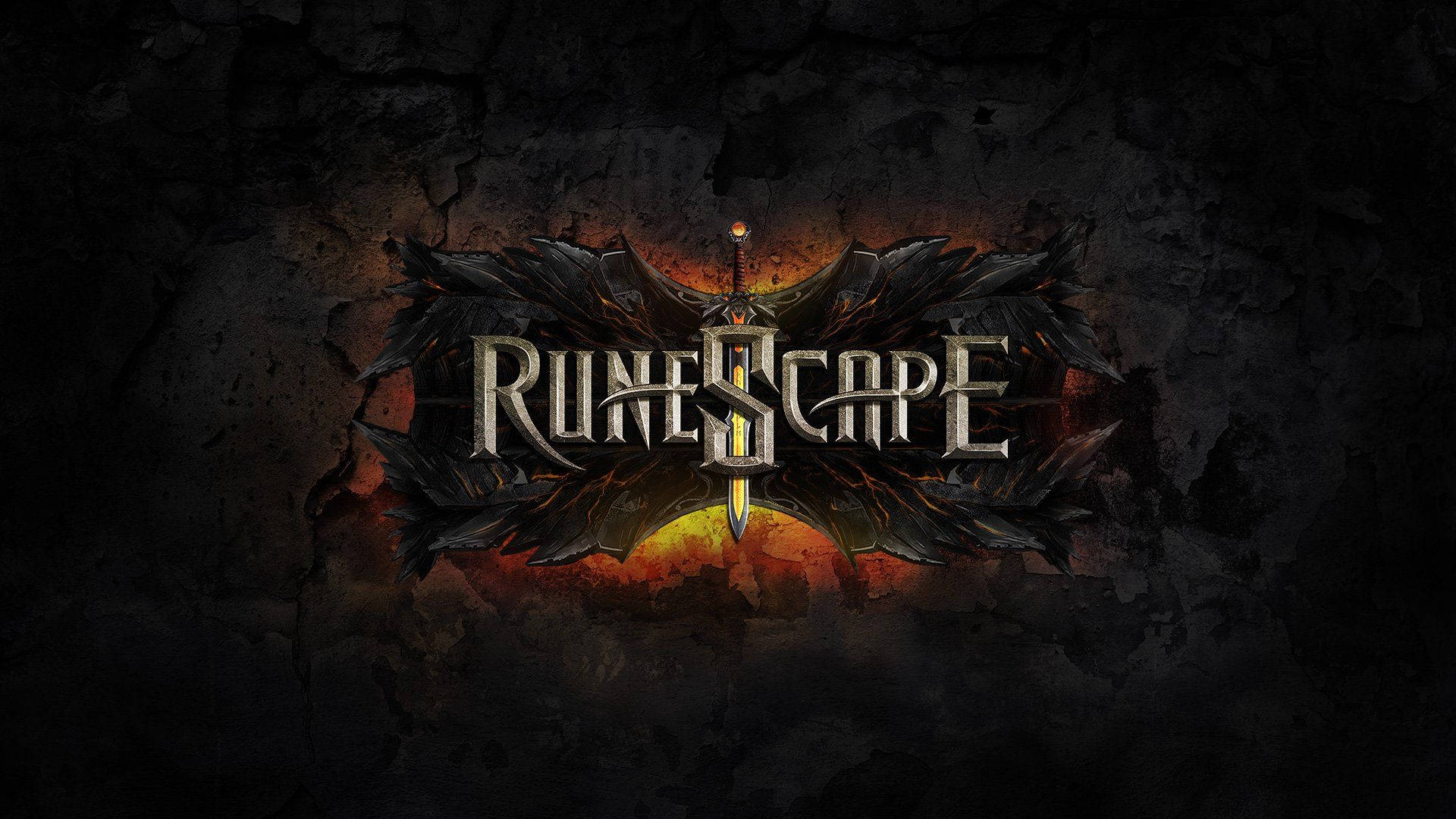 Old School Runescape, RuneScape logo, fiery light, Full HD Desktop Wallpaper
