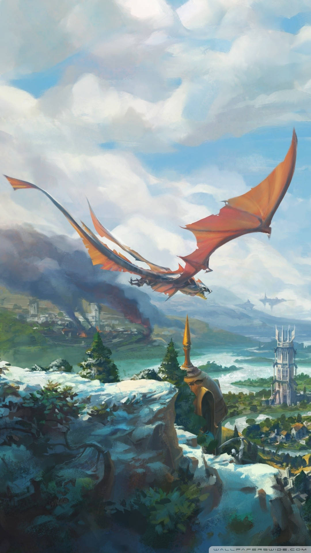 Old School Runescape, red dragon, orange dragon, Full HD Phone Wallpaper