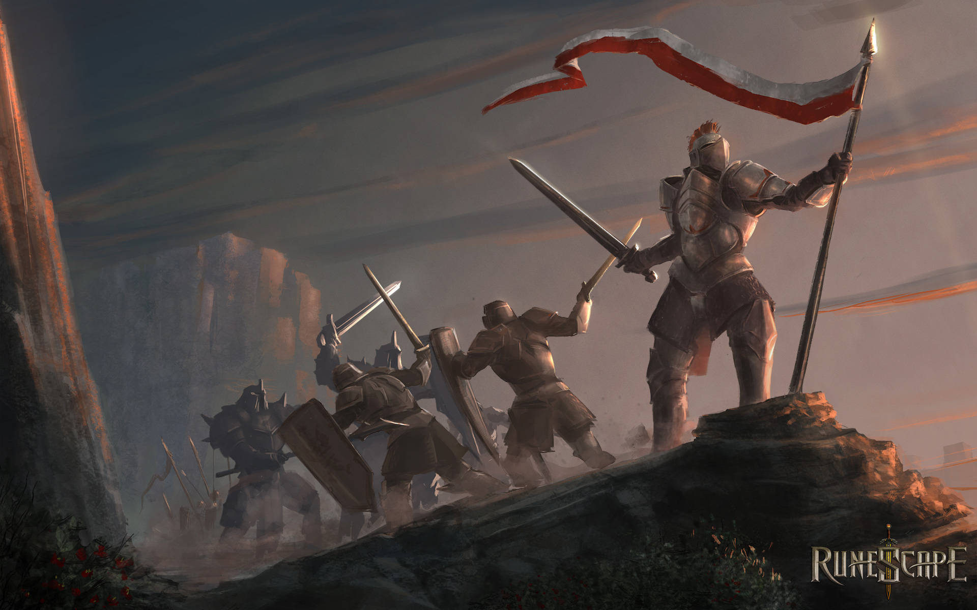 Old School Runescape, knight, full armor, Full HD Desktop Wallpaper