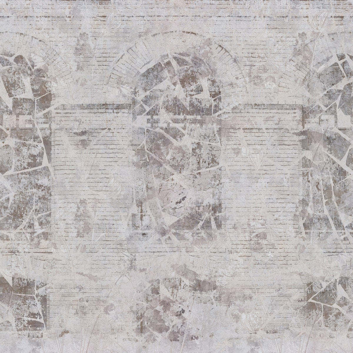 old windows, weathered brick wall, faded arches, SD Desktop Wallpaper
